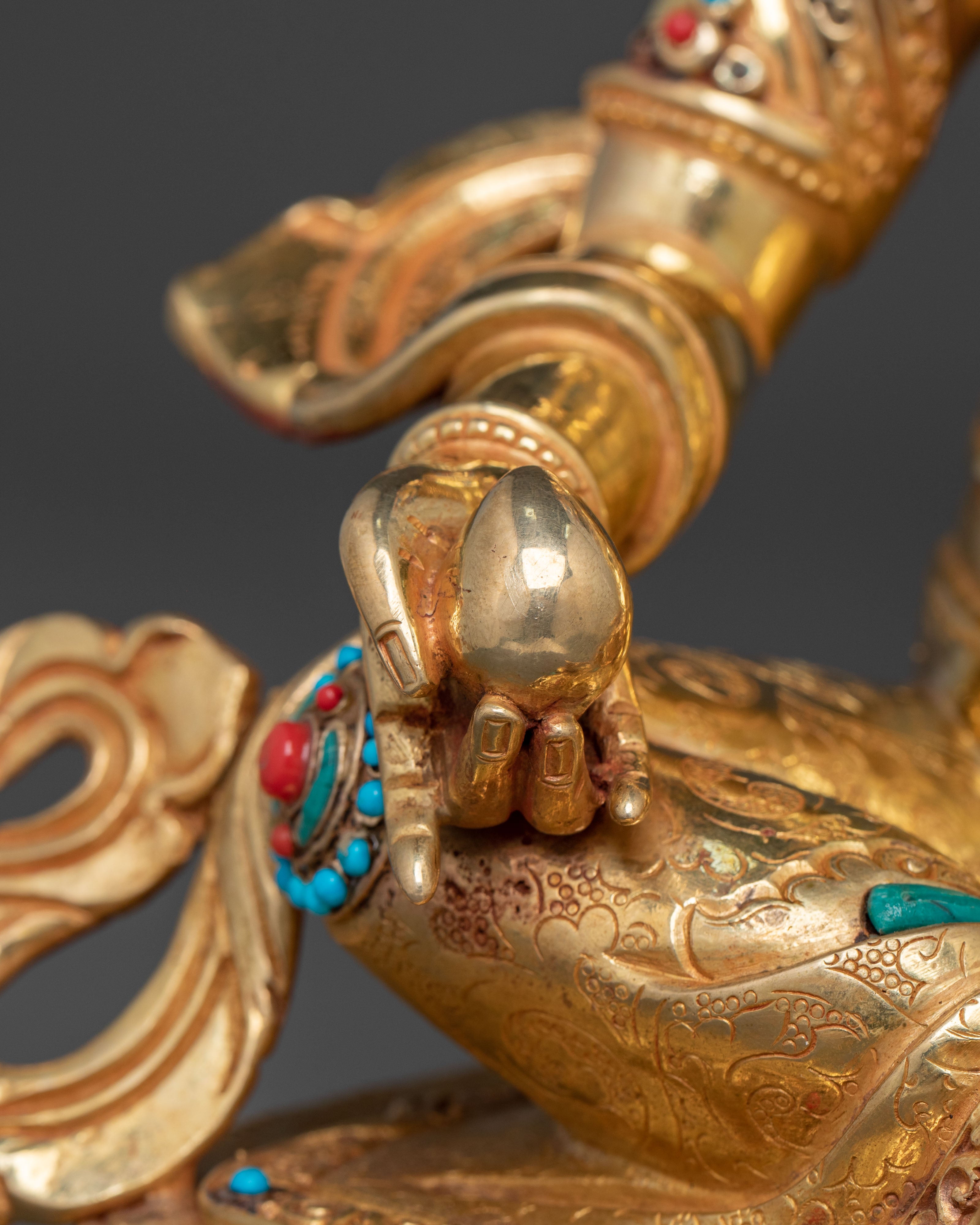 God Dzambhala 24k Gold Gilded Statue for Abundance