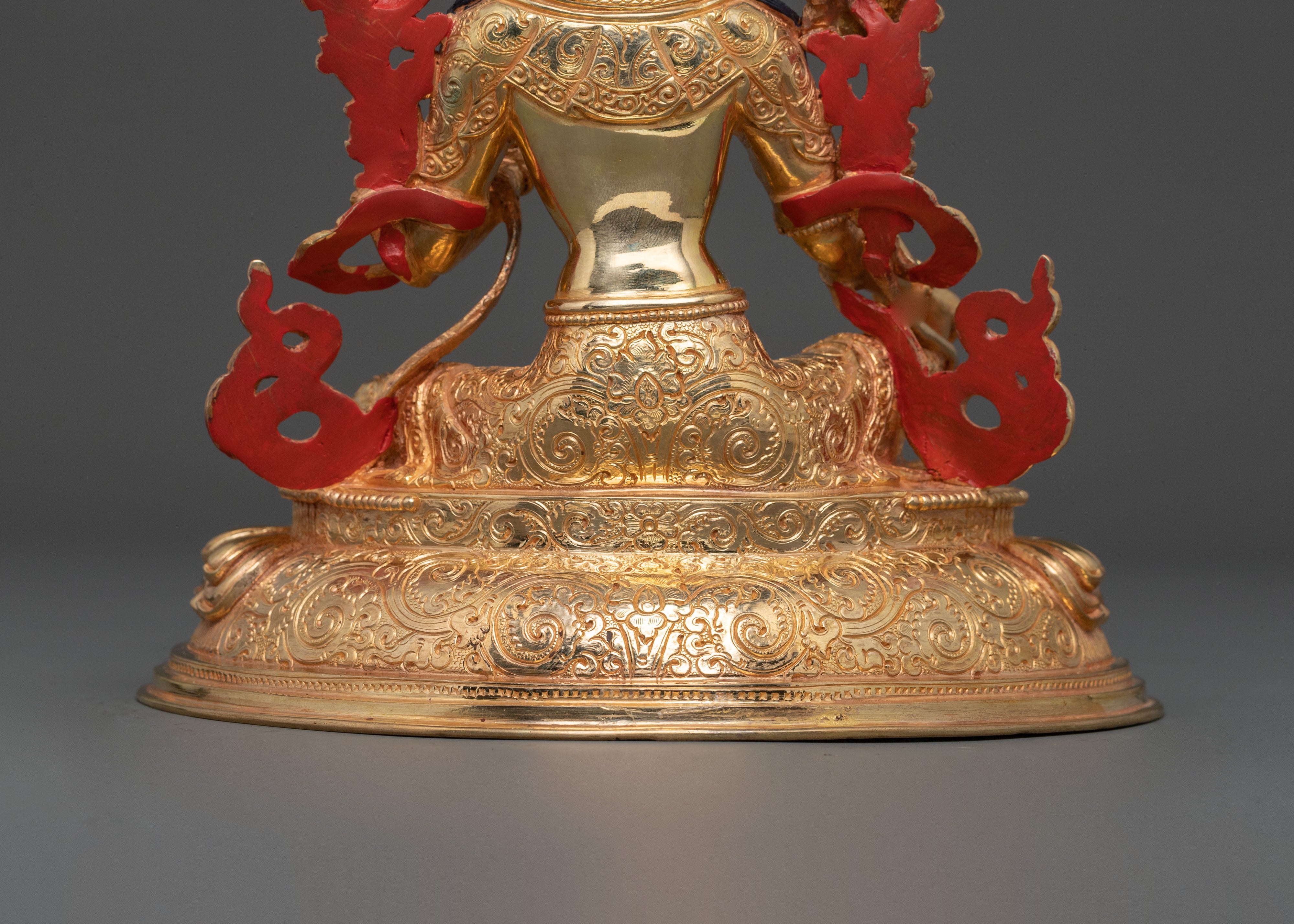 Green Tara Spiritual Altar Decor Statue in Radiant 24K Gold