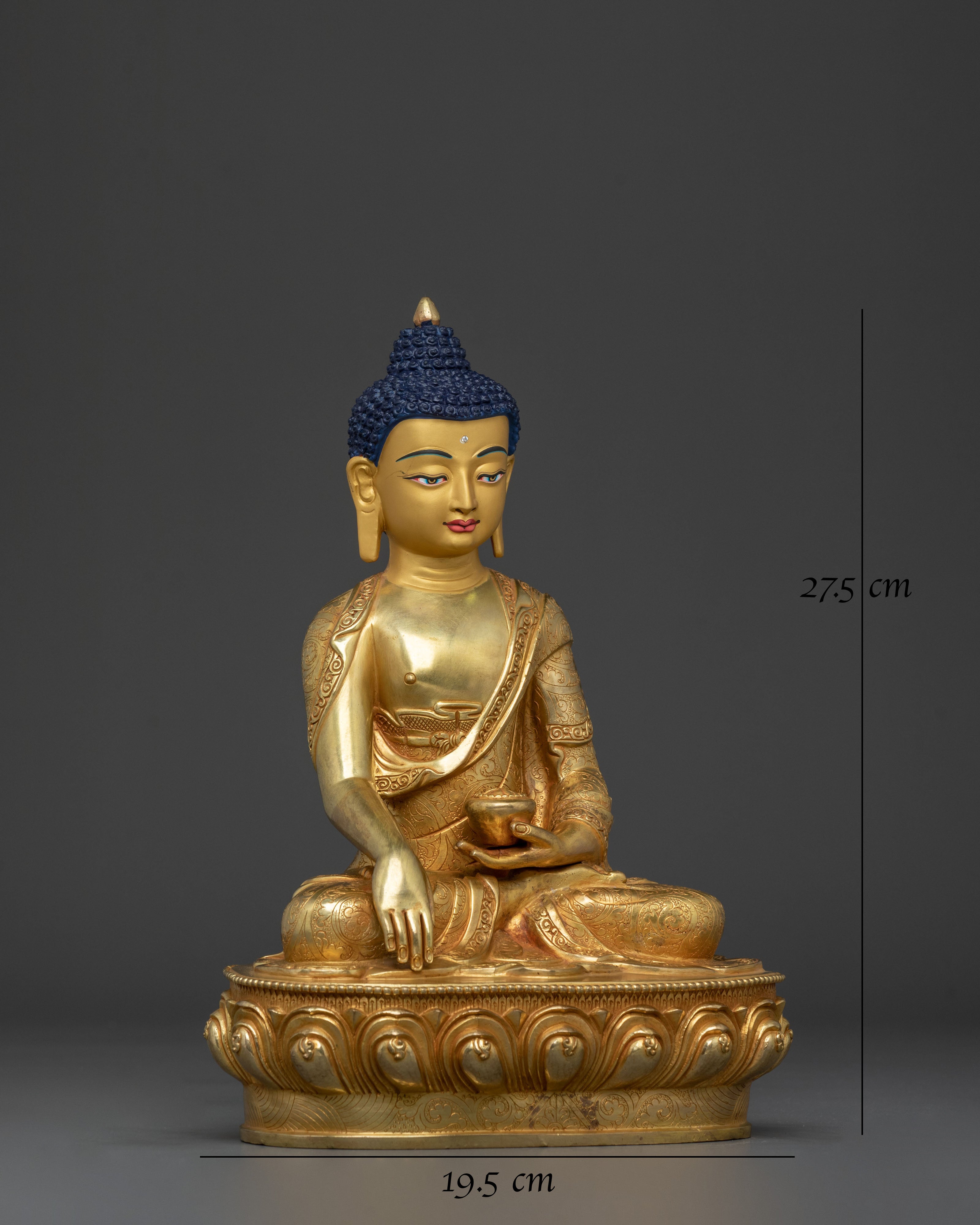 Awakened One Shakyamuni Buddha Sacred Statue | 24K Gold Gilded