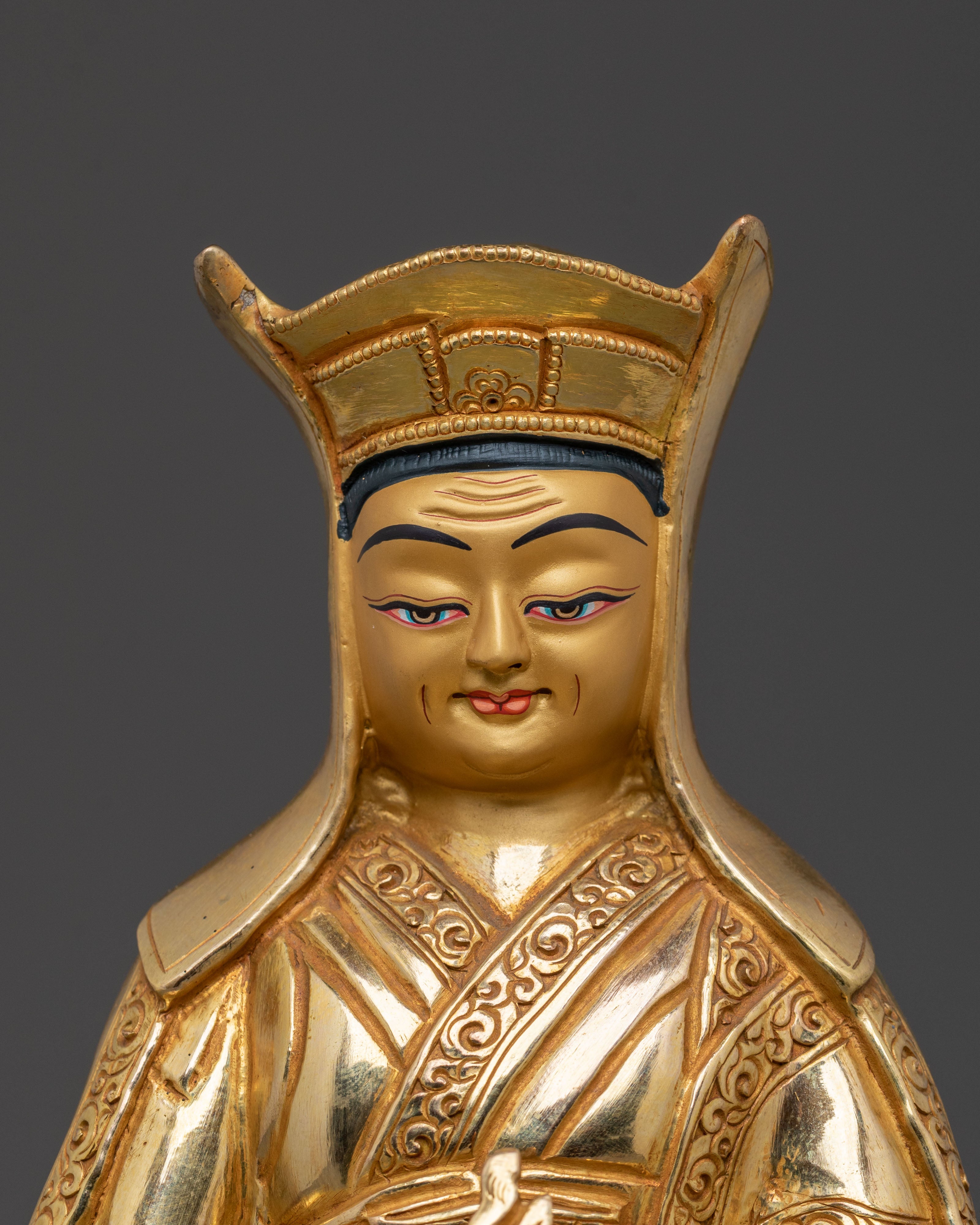 Gampopa Spiritual Sculpture: Tibetan Buddhist Master