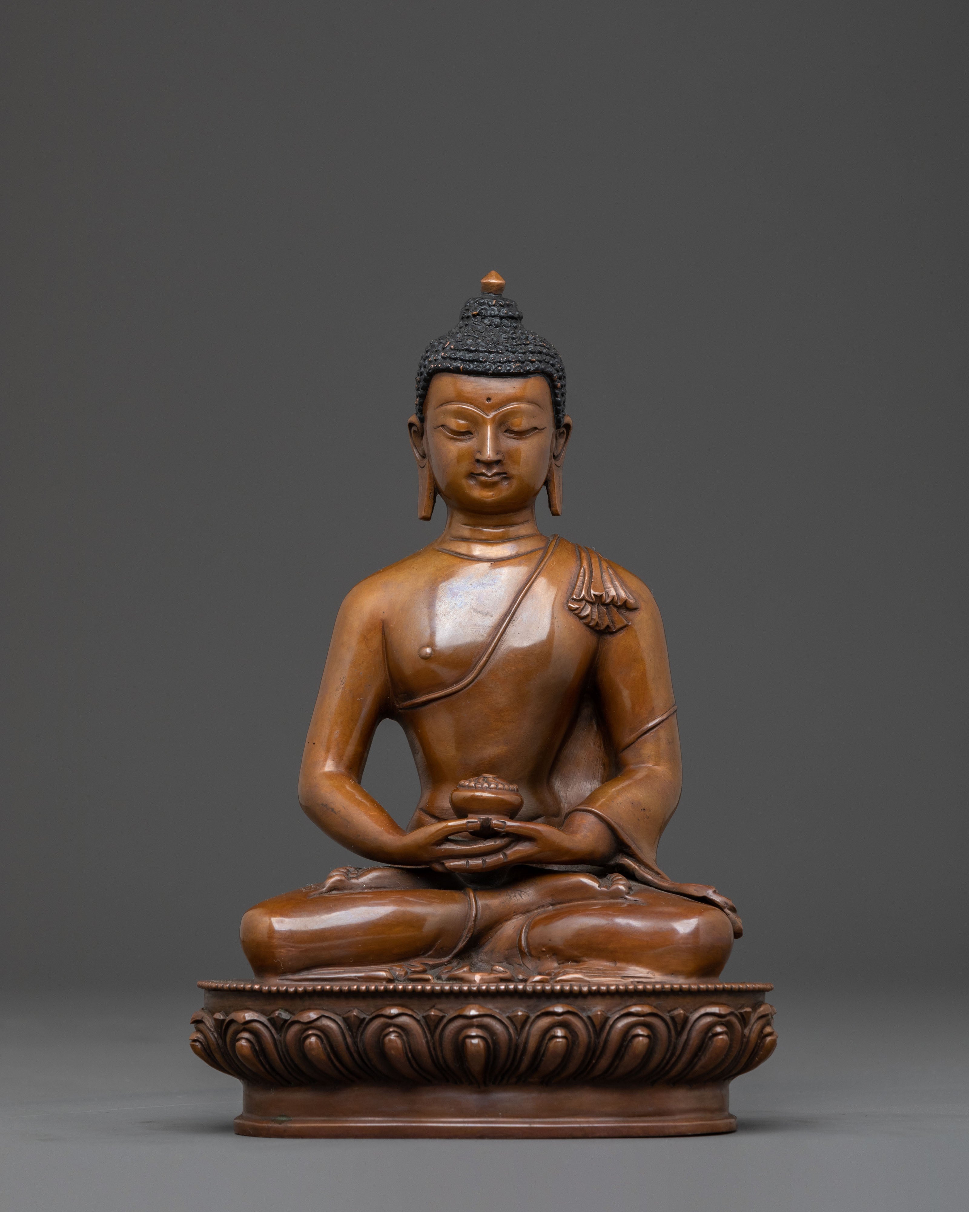 Amitabha Buddha Sacred Statue: Oxidized Serenity