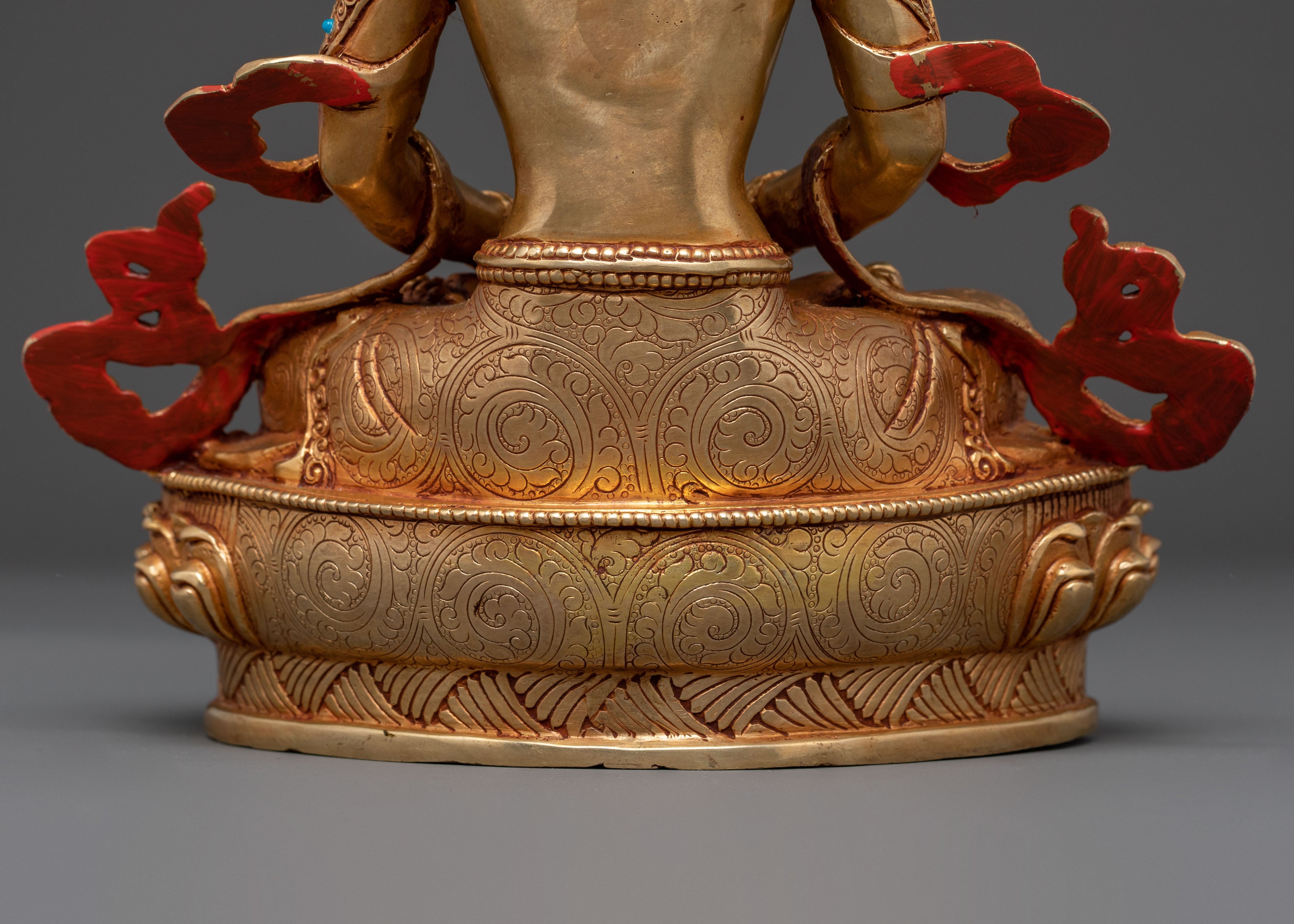Amitayus Golden Statue: Holding Long Life Vase