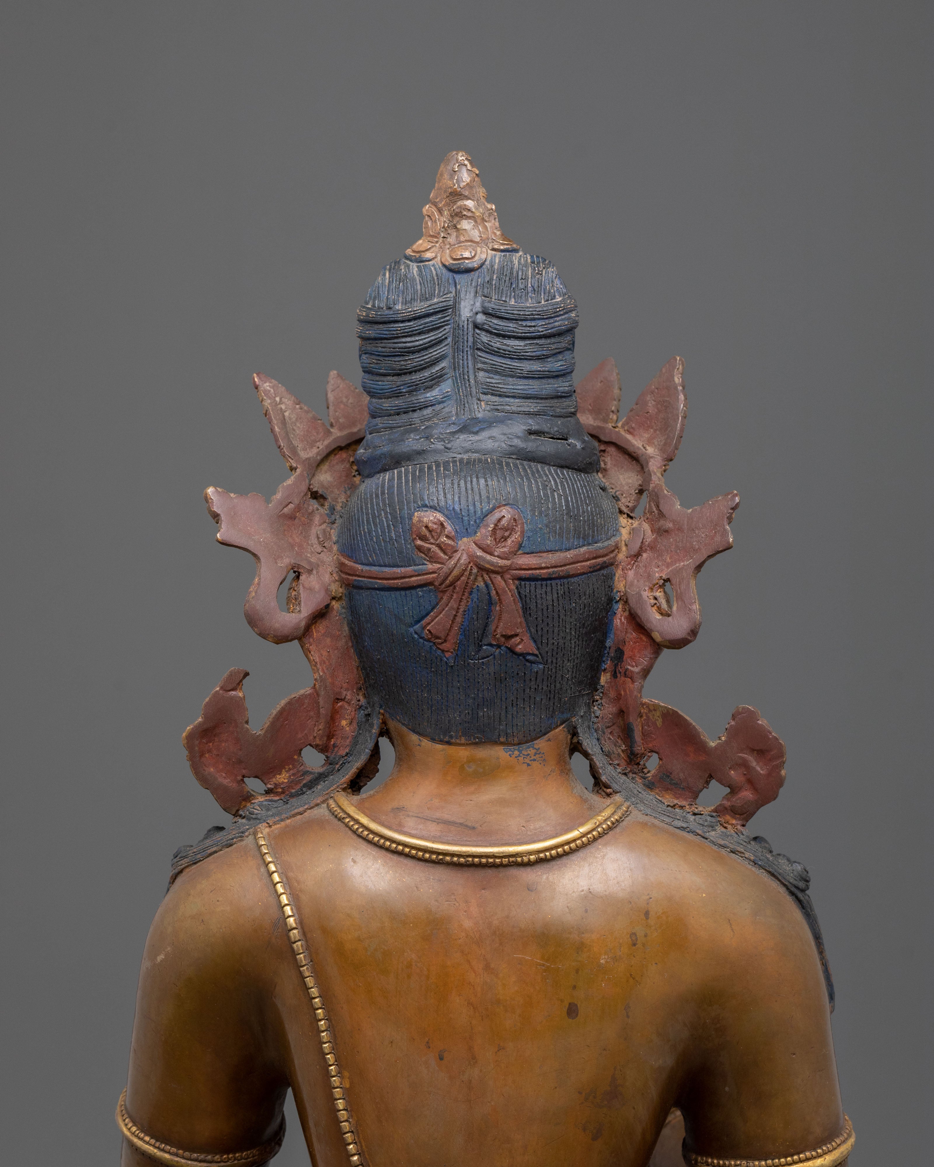 Lokeshwor Sacred Figurine in Oxidized Copper | Bodhisattva of Compassion