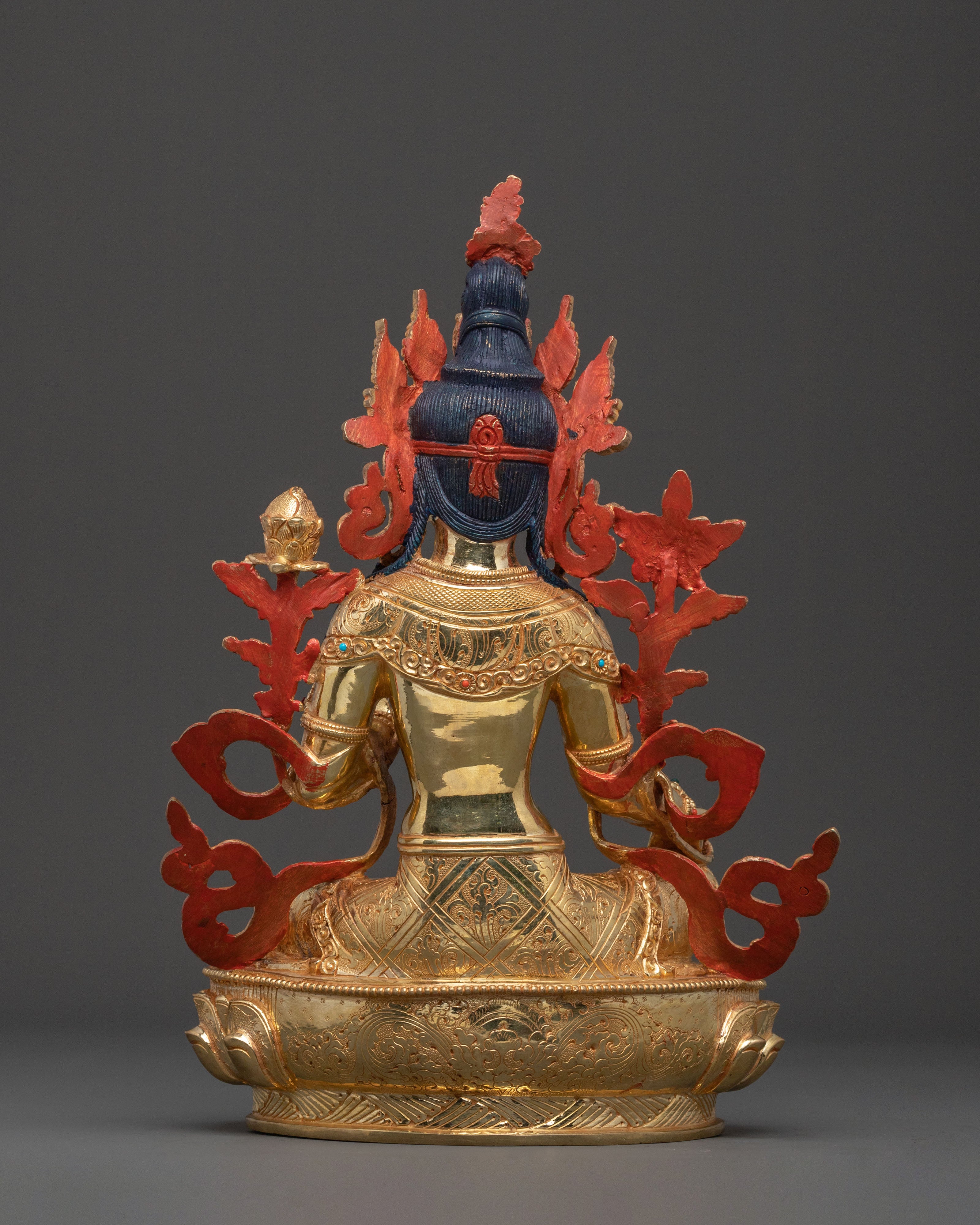 Green Tara Golden Statue of Swift Protection