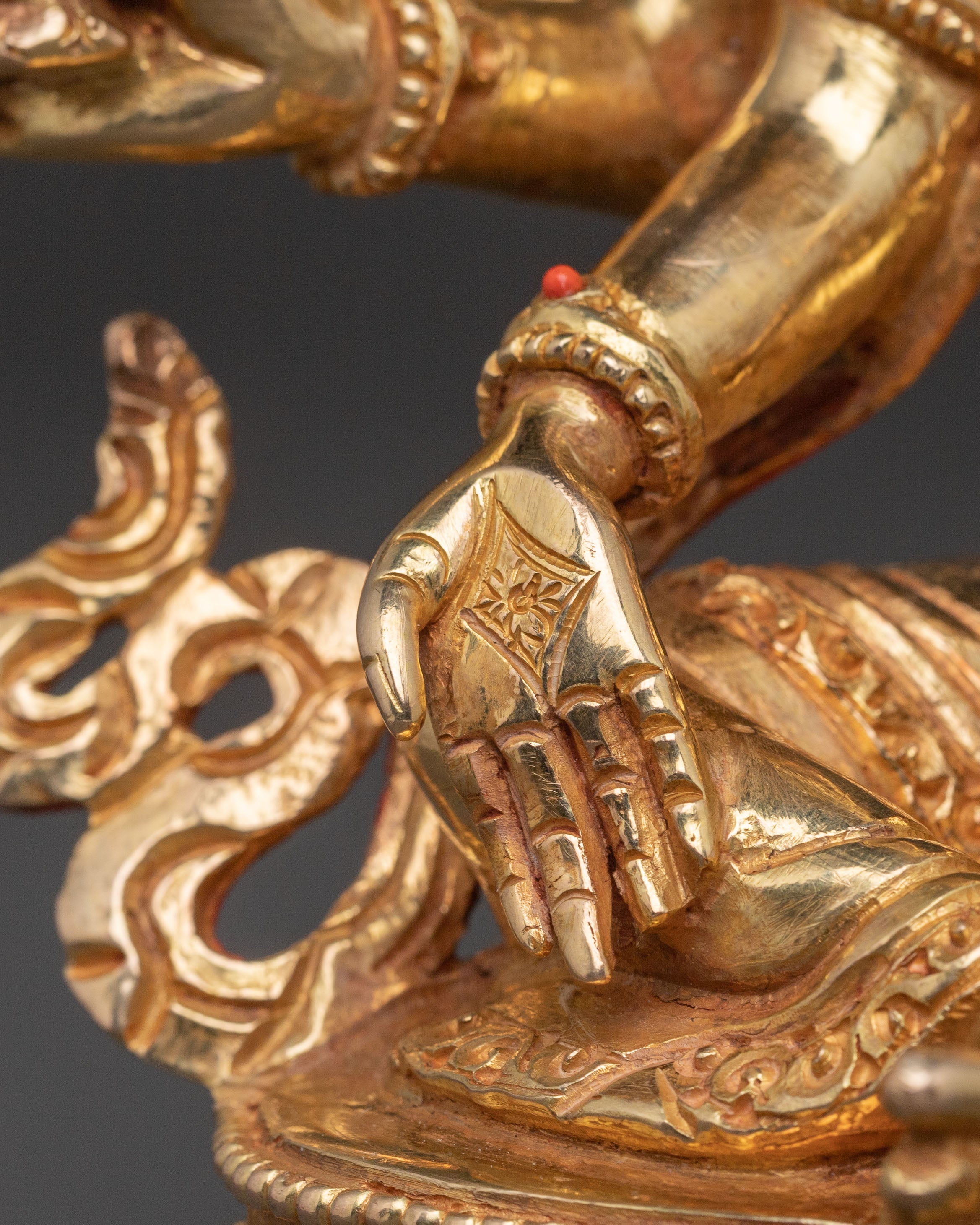 Vasudhara Goddess Statue | 24K Gold Gilded Figure