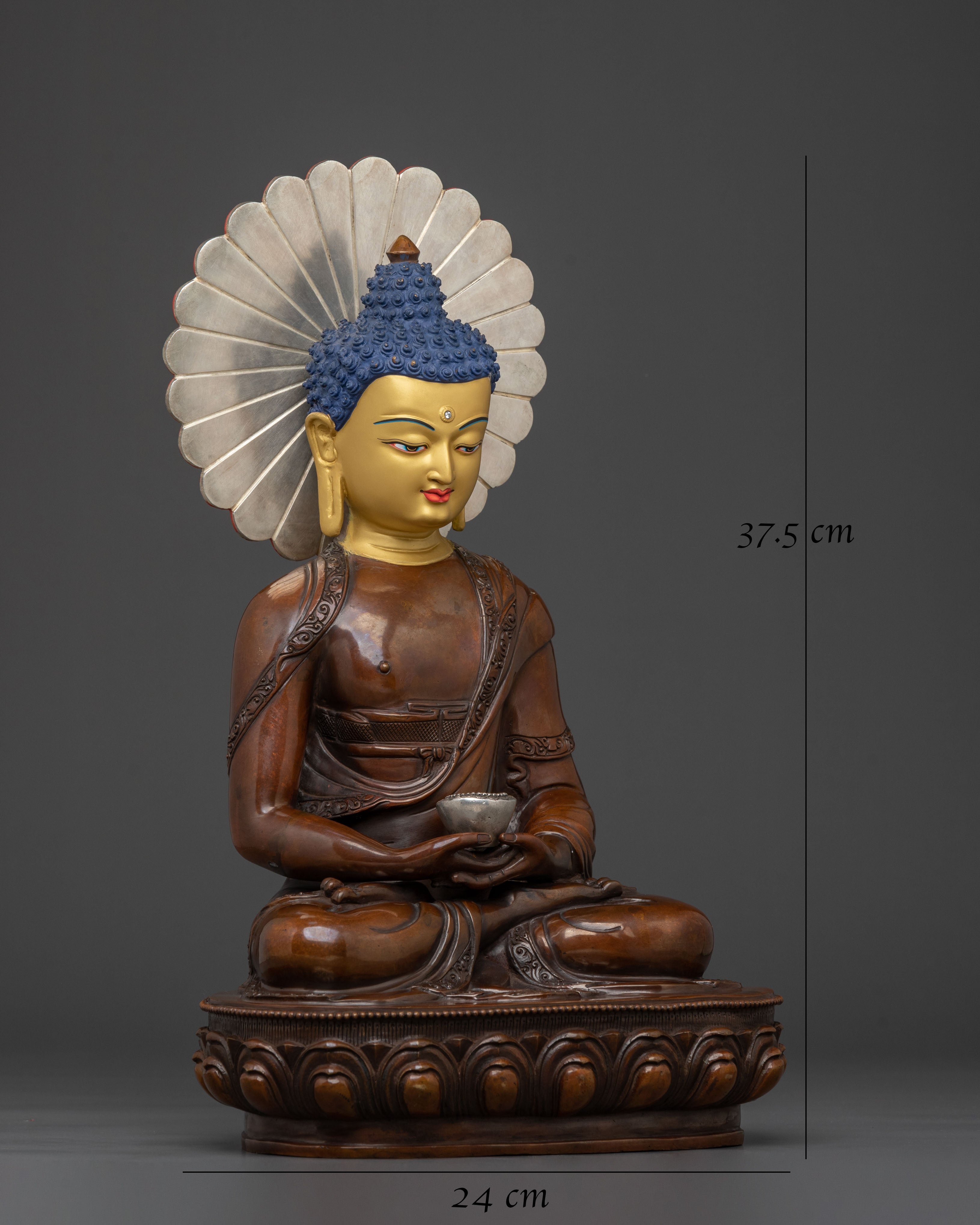 Guardian Amitabha Buddha Statue | Oxidized Copper Body