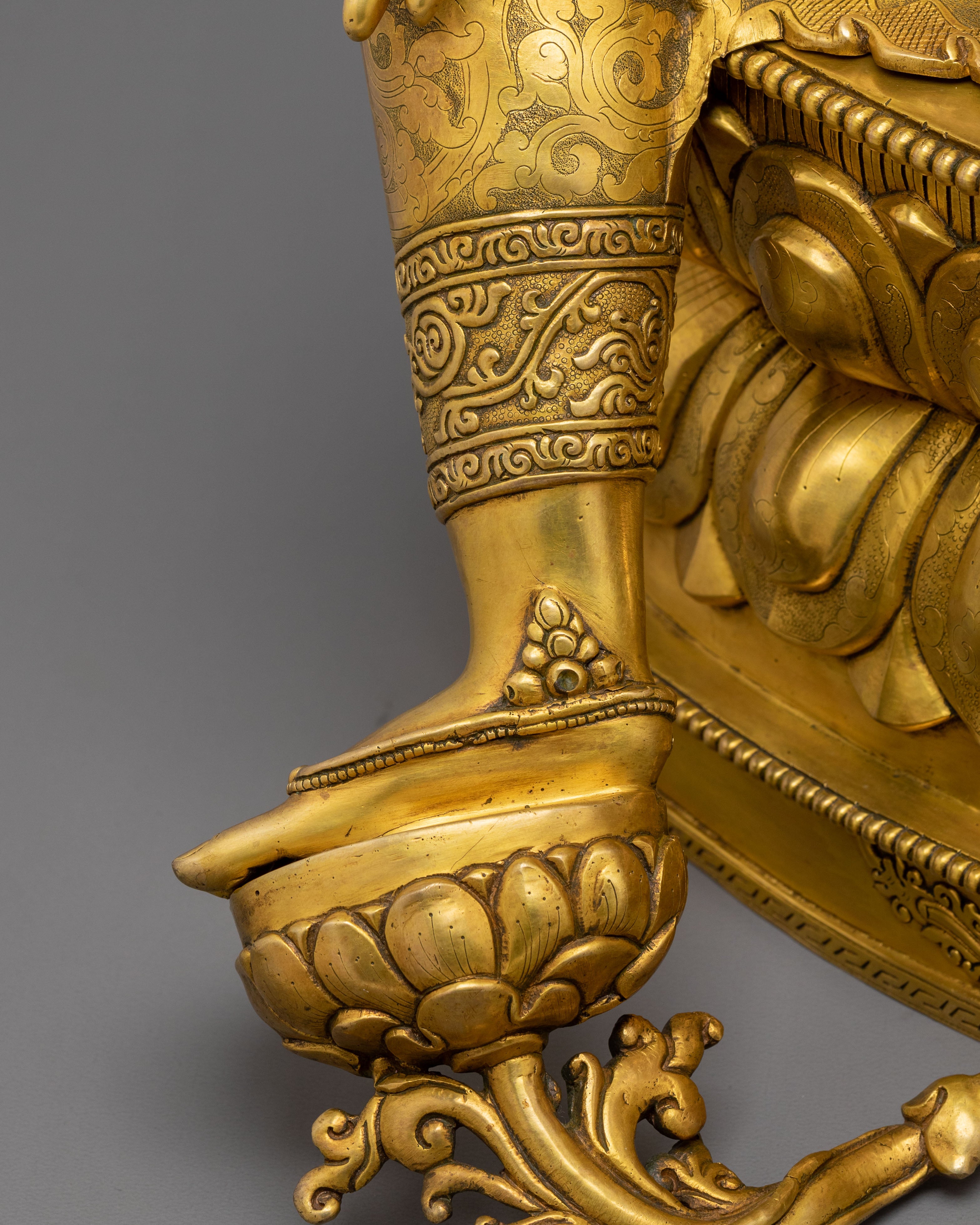 Green Tara Statue Goddess of Protection |  24K Gold Gilded Copper Sculpture