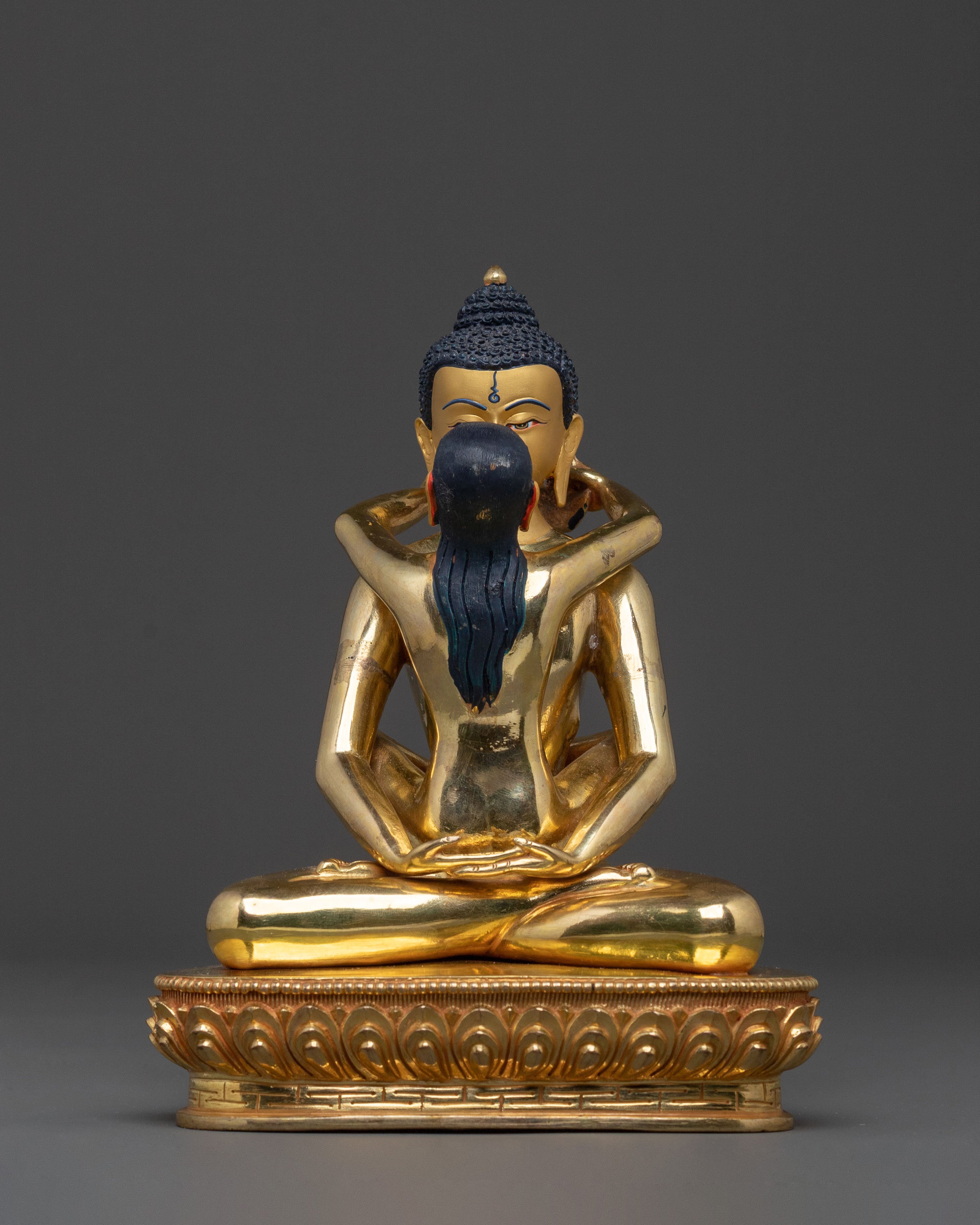 Samantabhadra 24K Gold Gilded Statue with Consort 