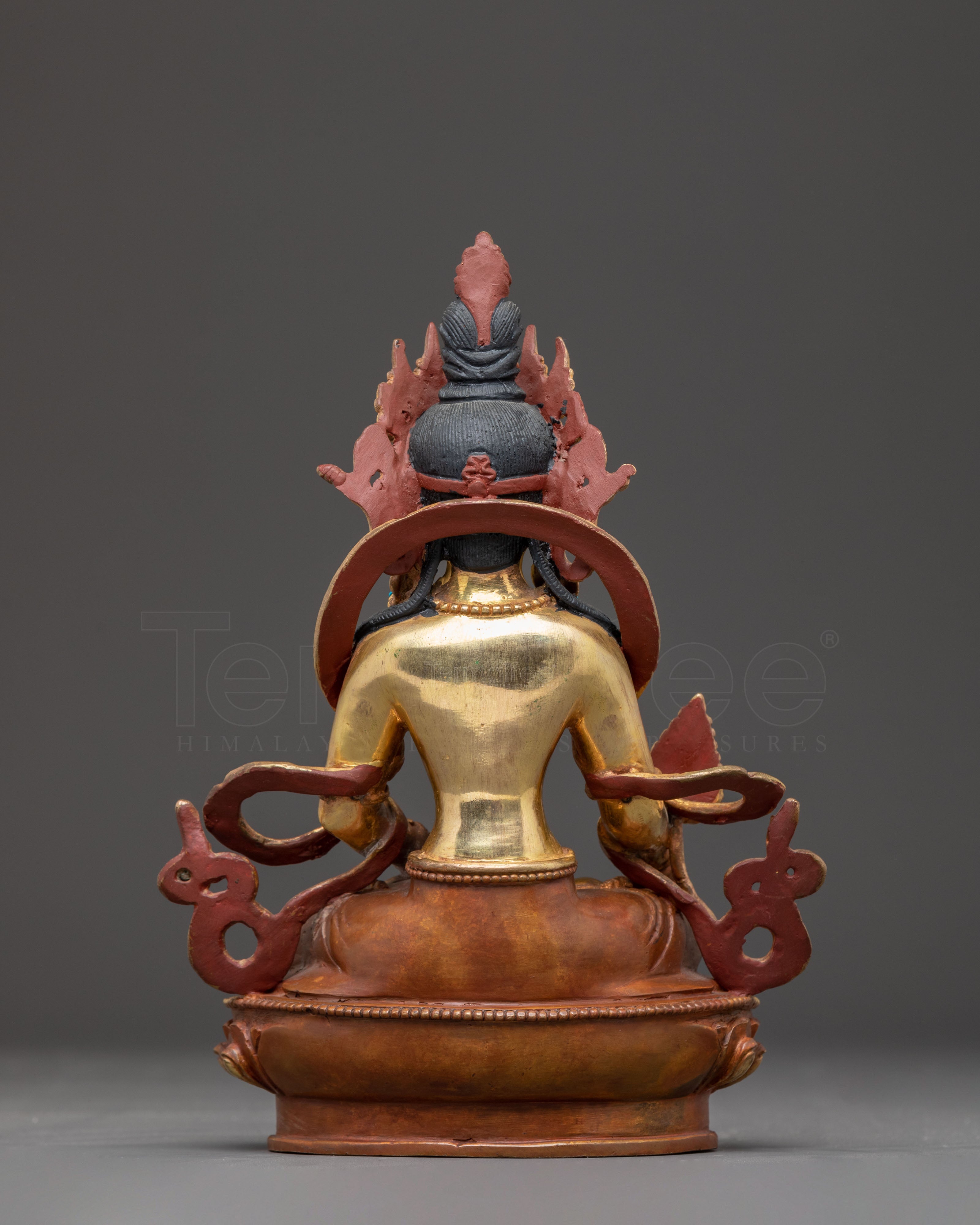 Handmade 24K Gold Glided Ksitigarbha Statue | Meditation and Spiritual Altar Decor