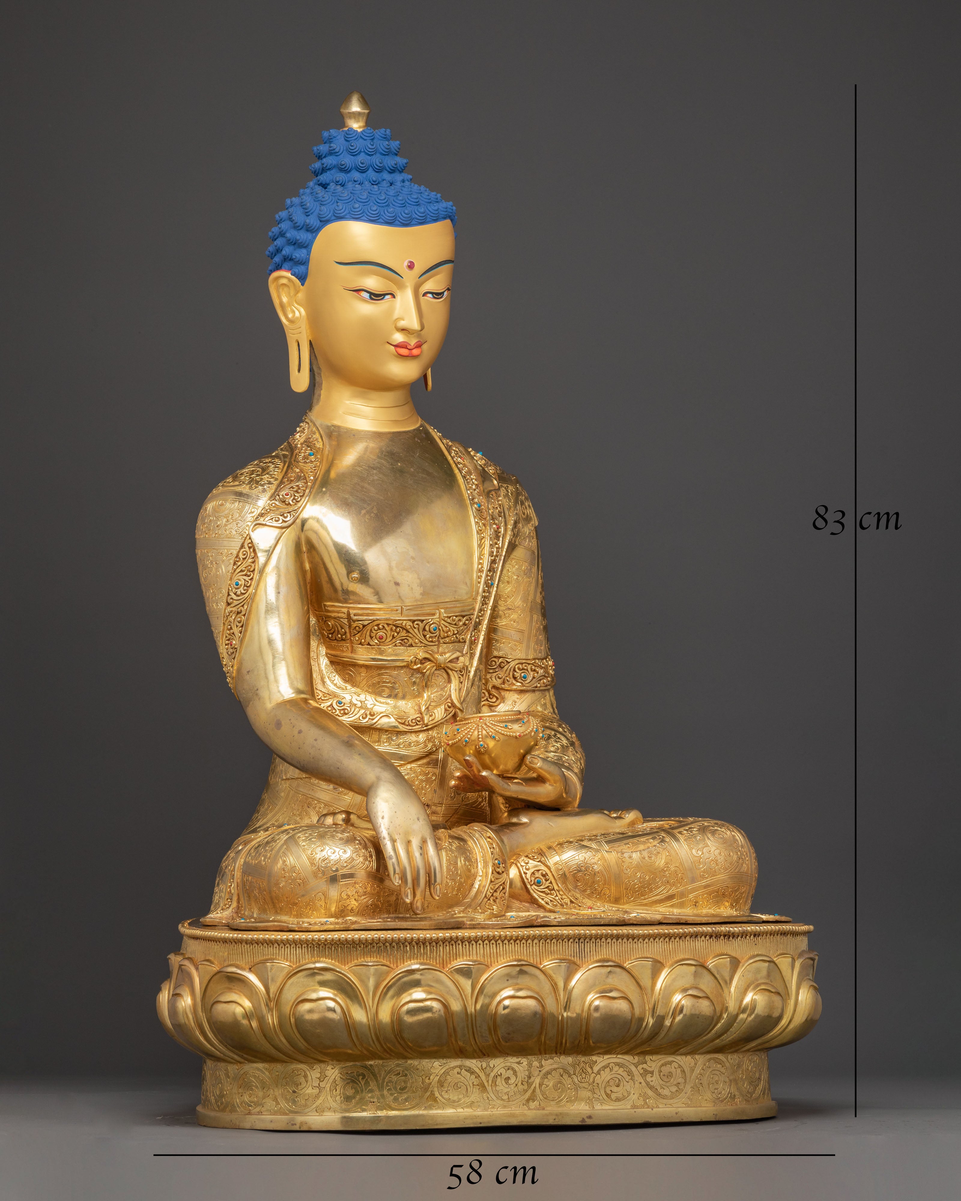 Golden Handmade Historical Shakyamuni Buddha Statue | Enlightenment Icon