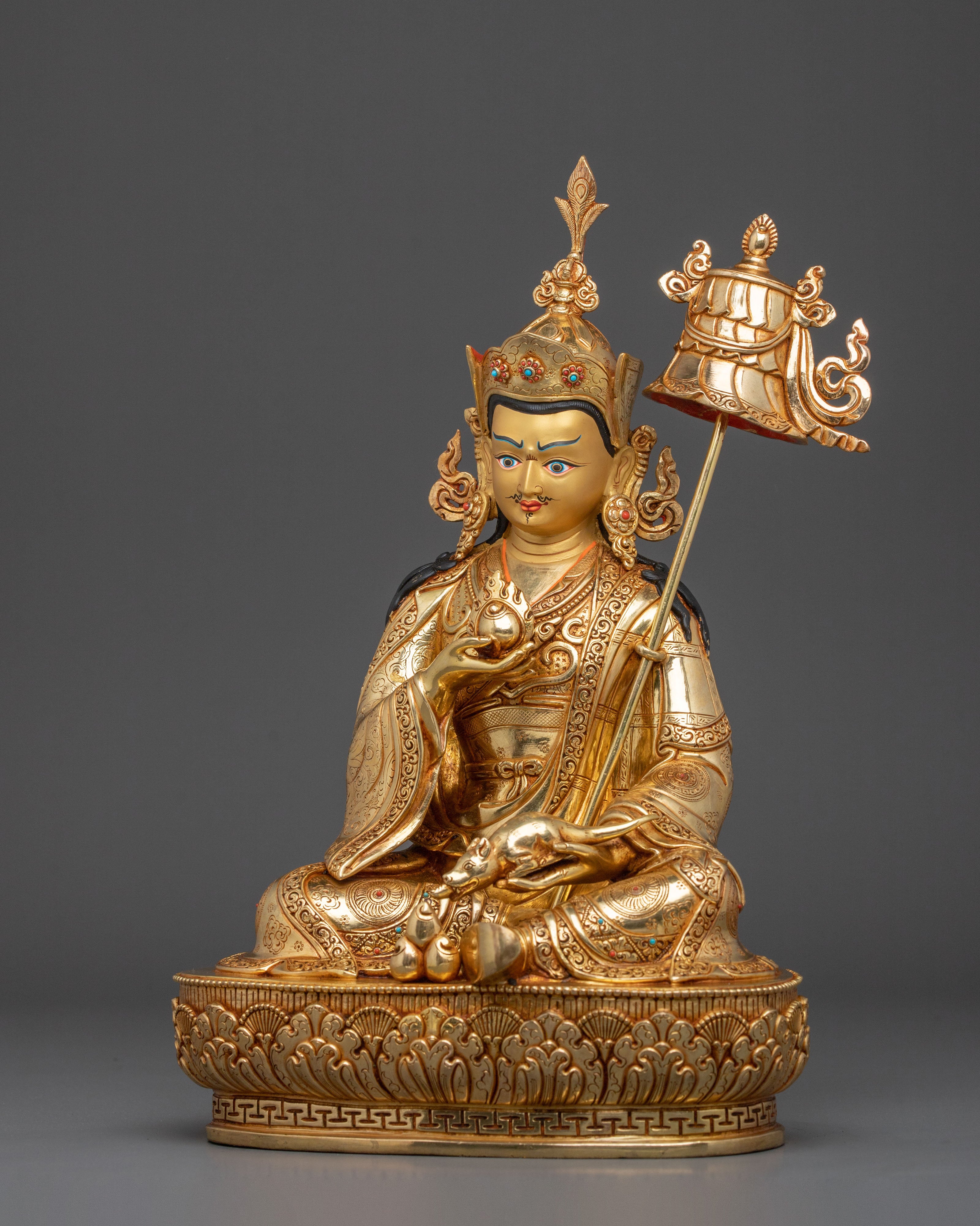 Guru Norla Buddhist Statue | 24K Gold Gilded Sacred Sculpture