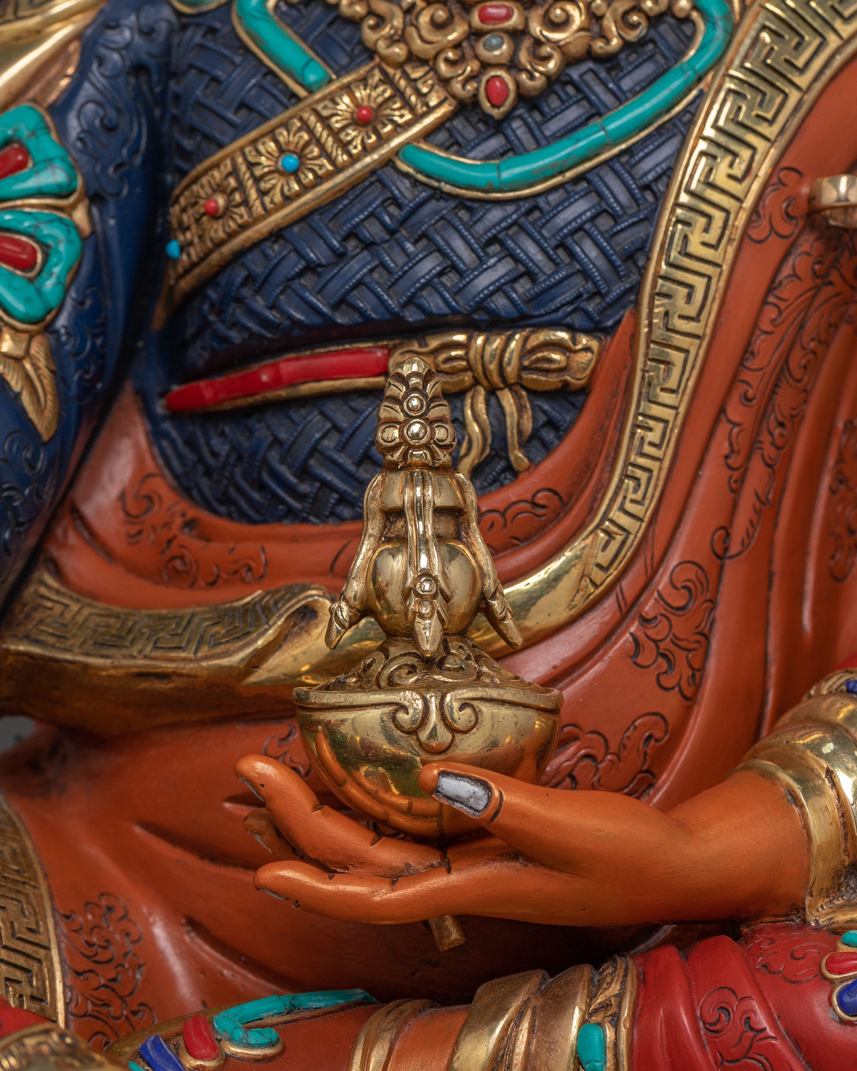 Statue of Guru Rinpoche On Throne | Wisdom Figure