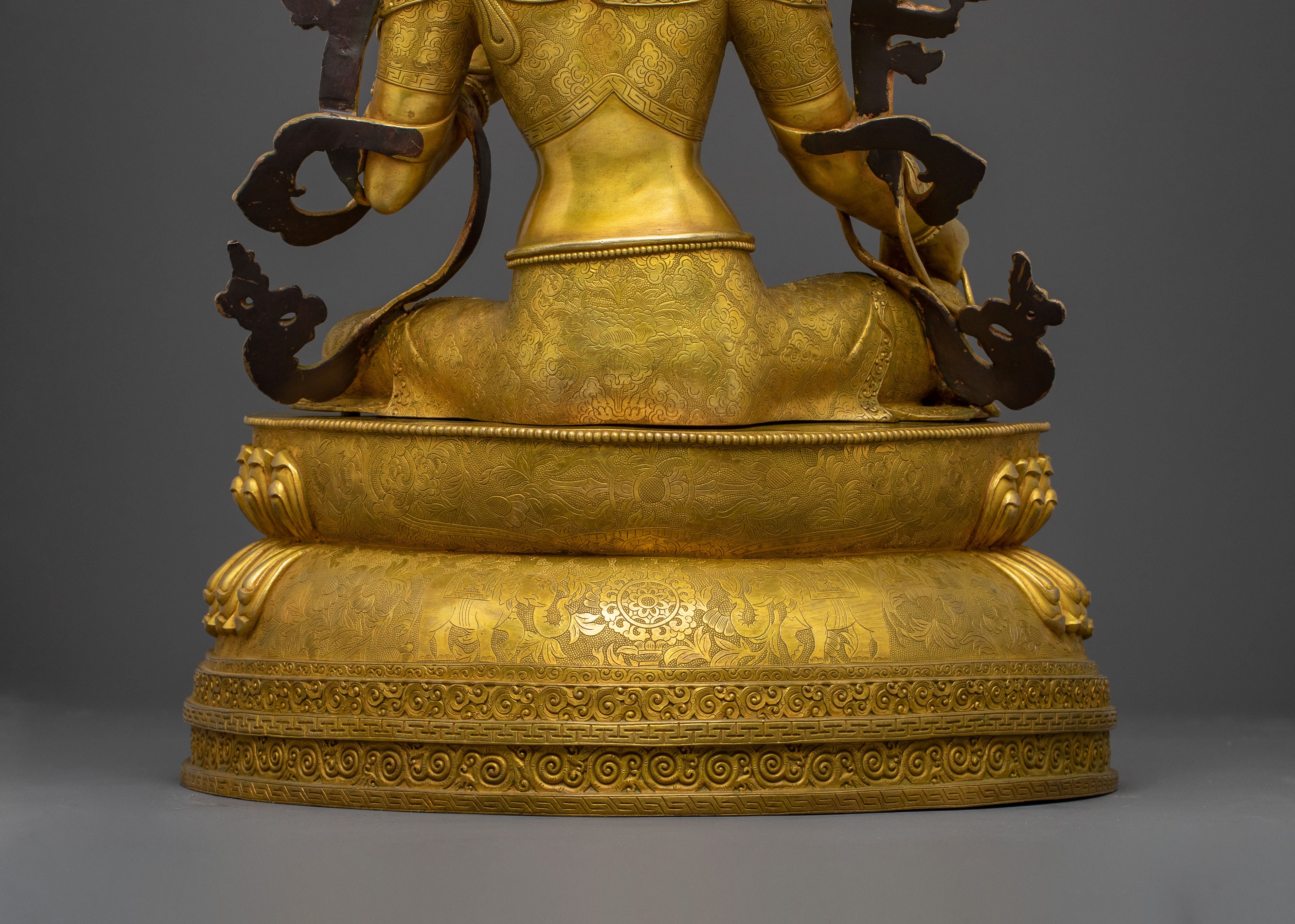 Green Tara Healing Deity Statue – 24K Gilded Serenity