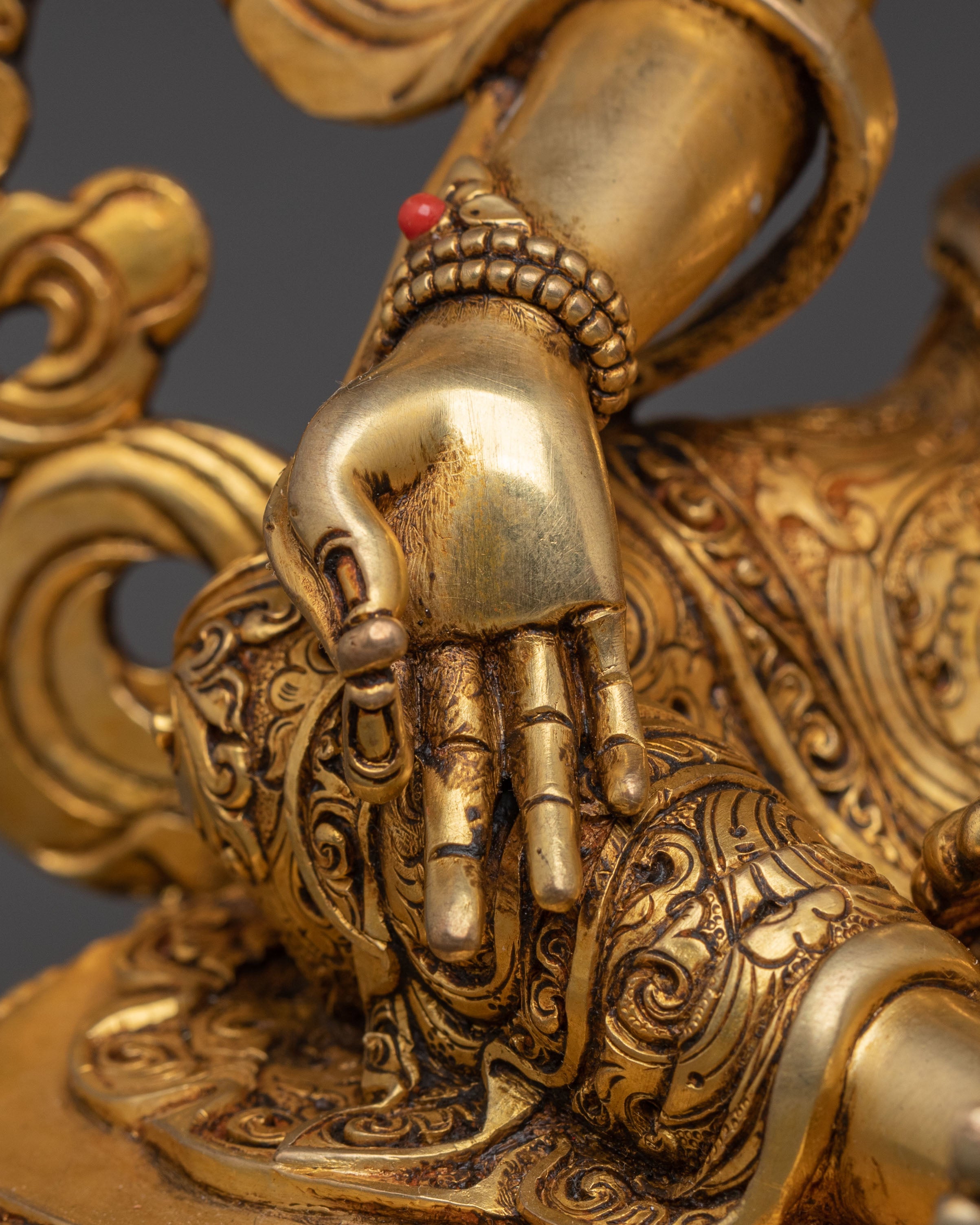 24K Gold Gilded Six Bodhisattva Spiritual Statue Set