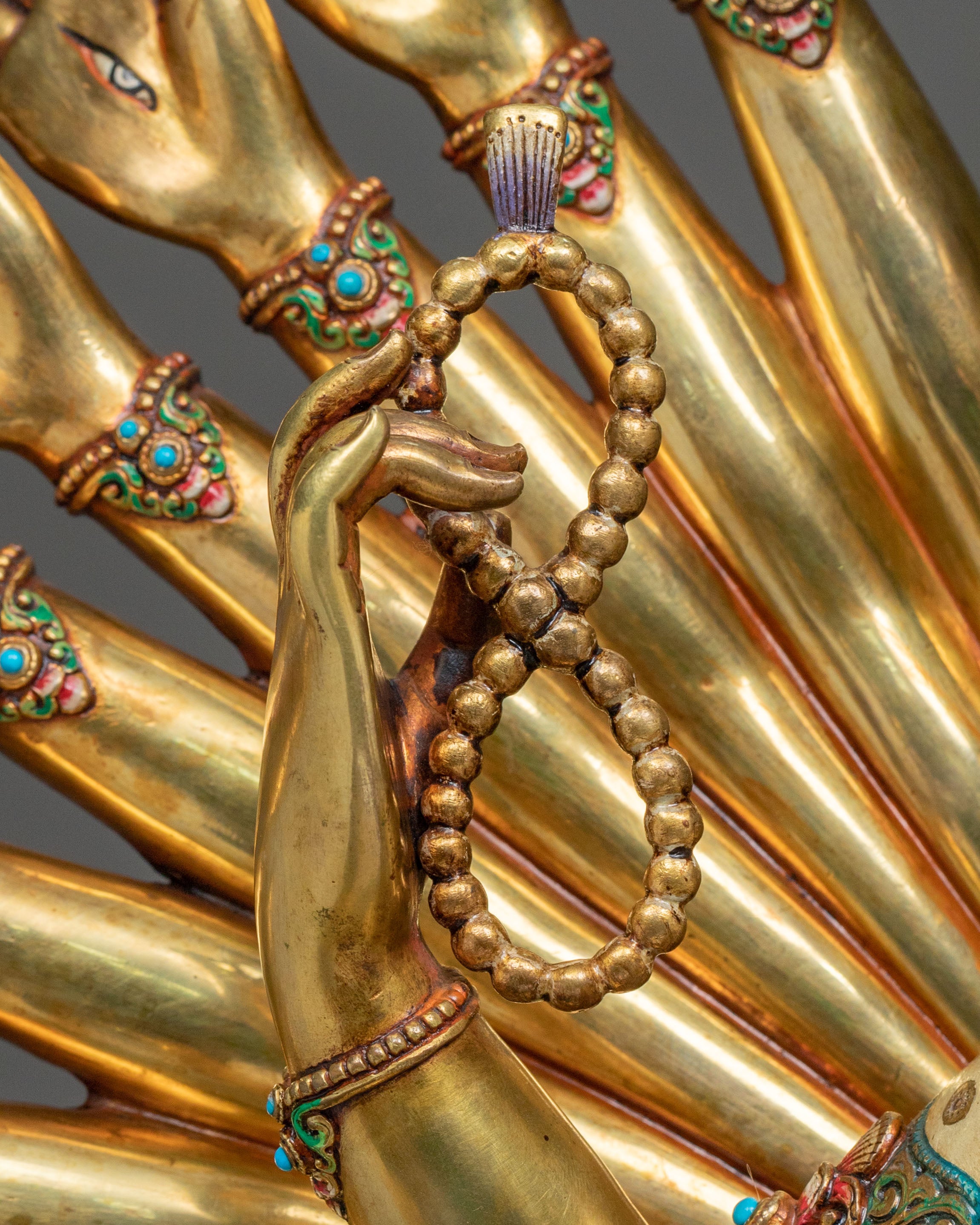 1000 Armed Chenrezig Statue: Radiant 24K Gold Gilded