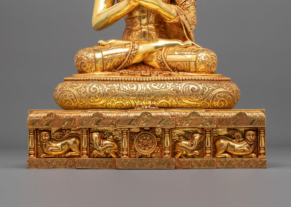 Vairocana Copper Statue with 24K Gold Gilding | Home Decor