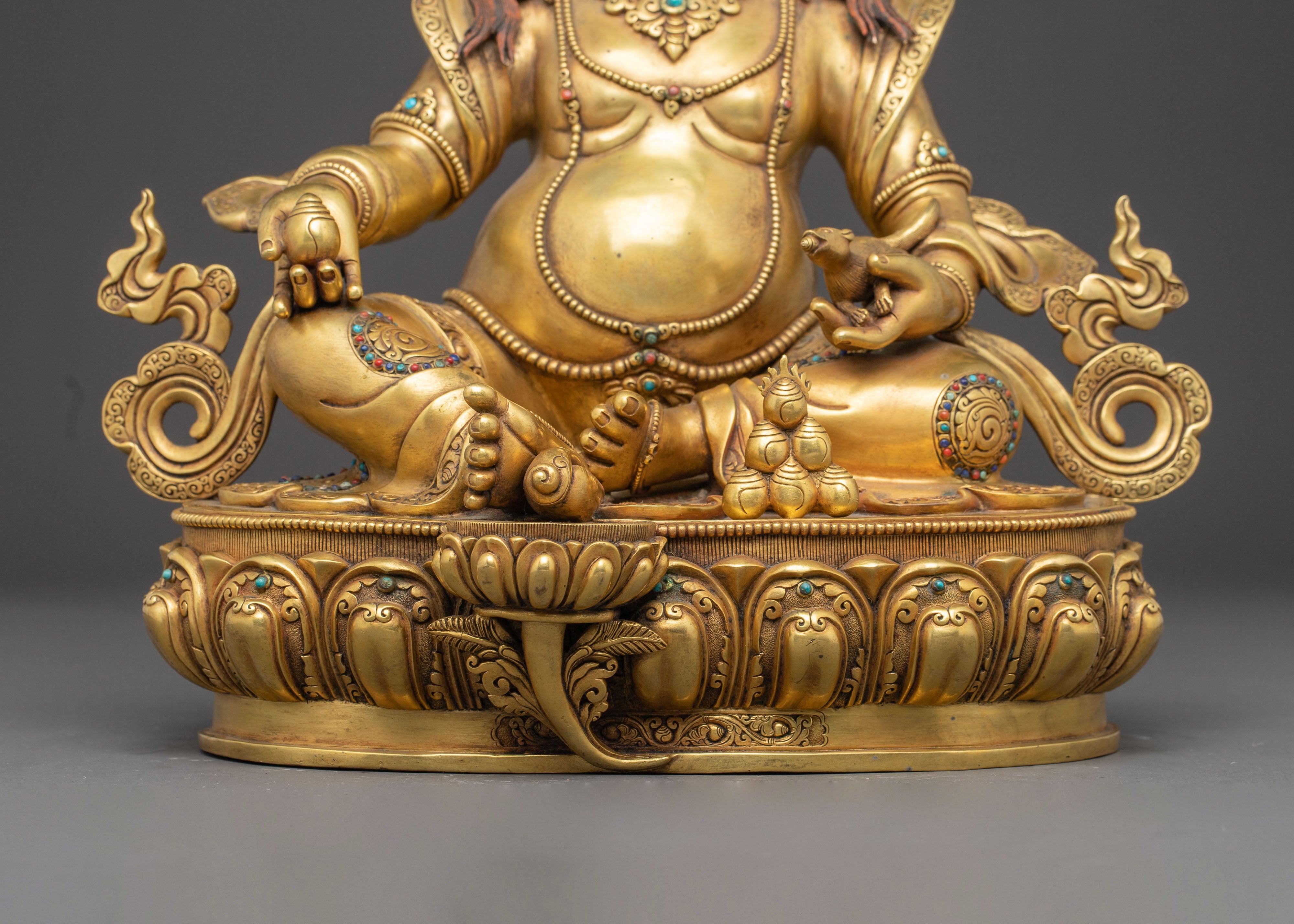 Handmade Figurine of Wealth Icon Dzambhala | Abundance Deity