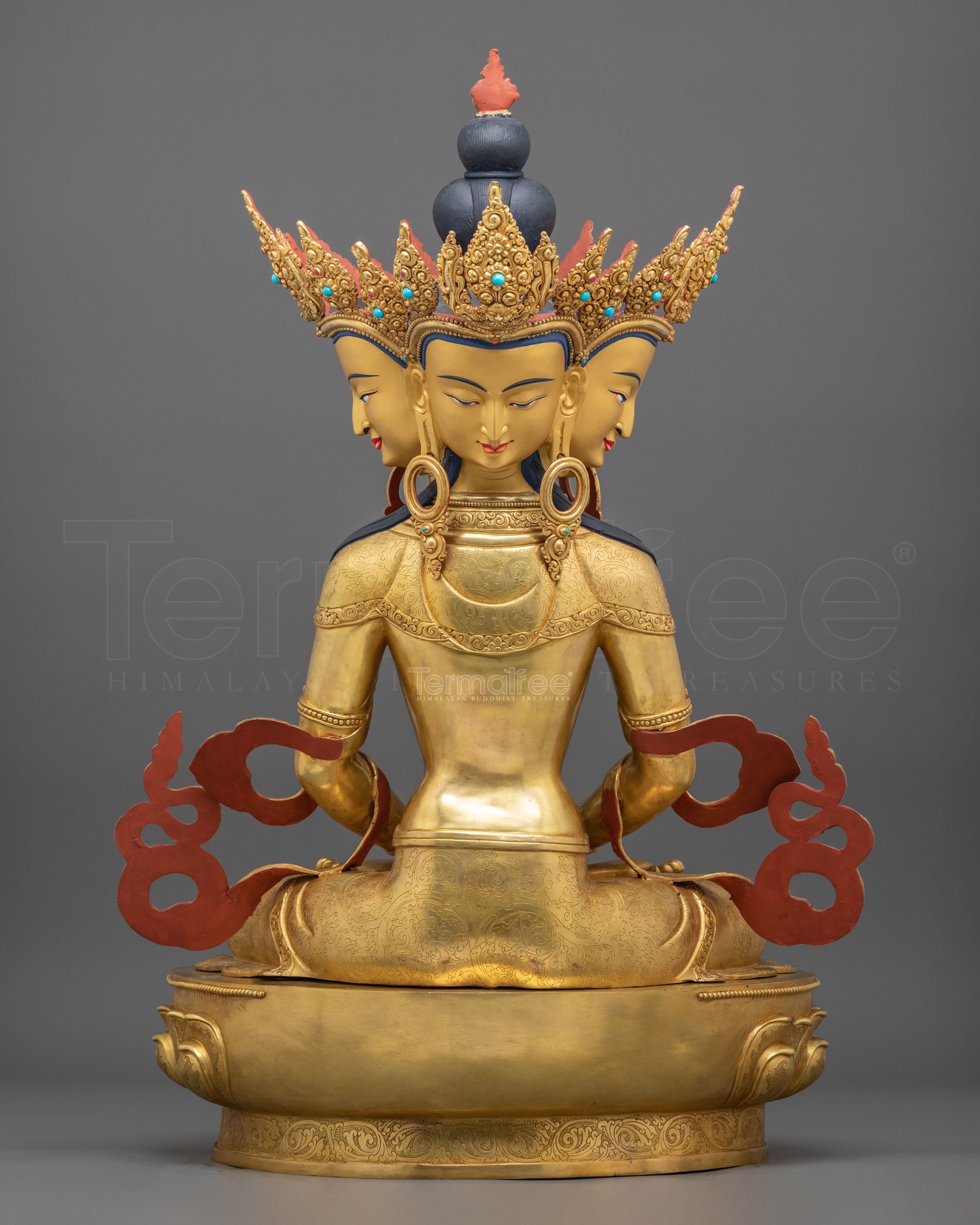 Handmade Vairocana Sculpture | Gilded Serenity