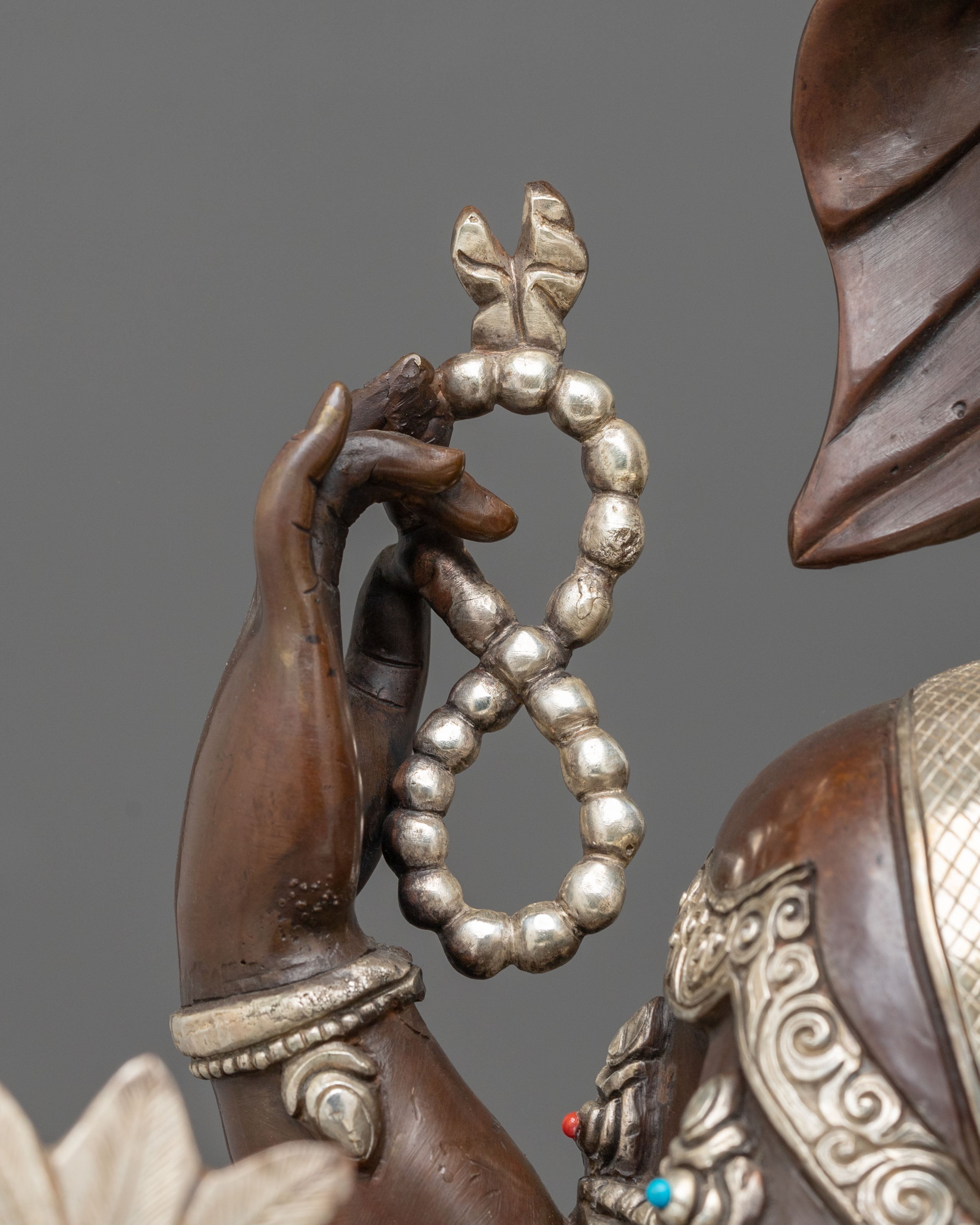Oxidized Copper Ganesh Statue | Silver-Plated Hindu Deity Sculpture