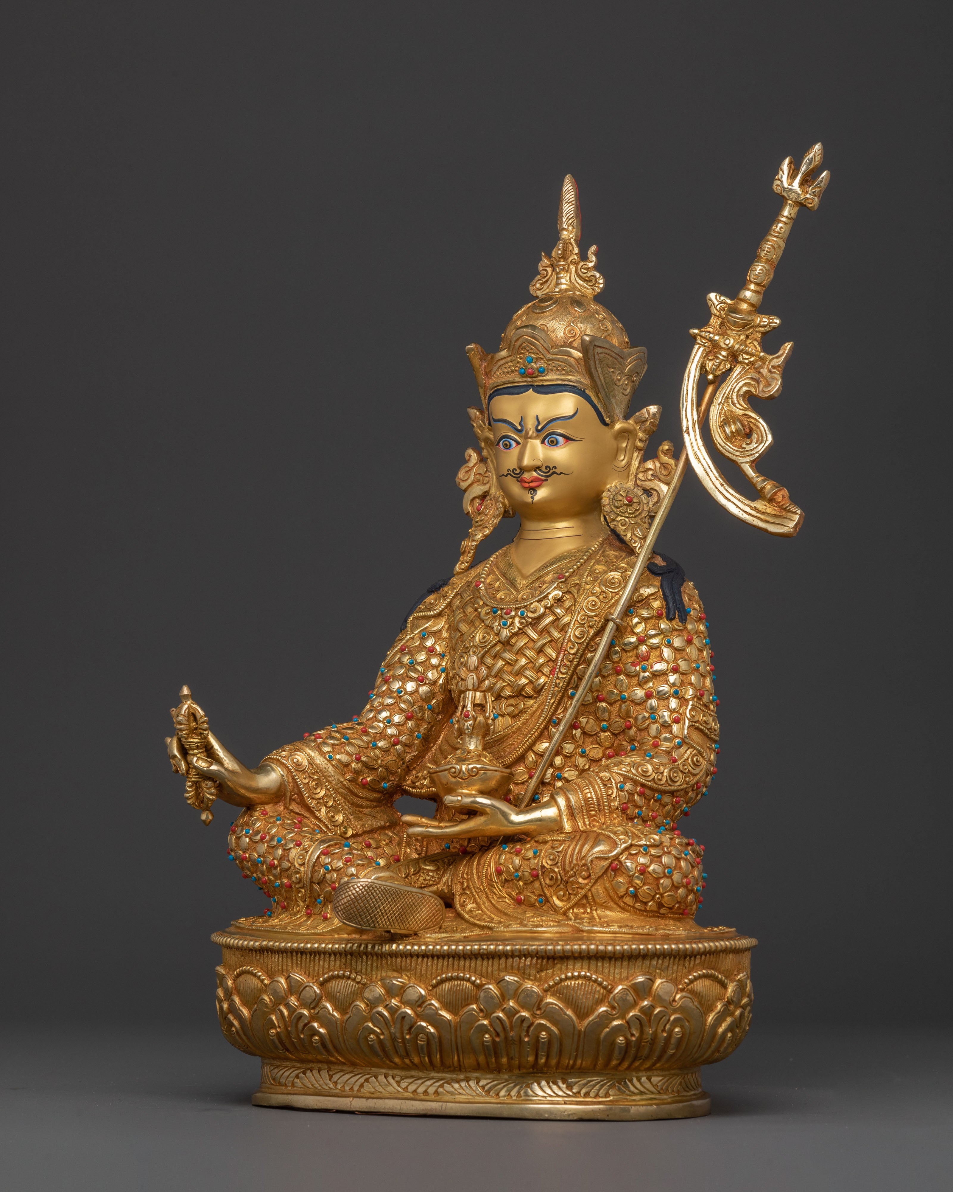 Lotus Born Guru Rinpoche Figure for Altar | Buddhist Home Decor