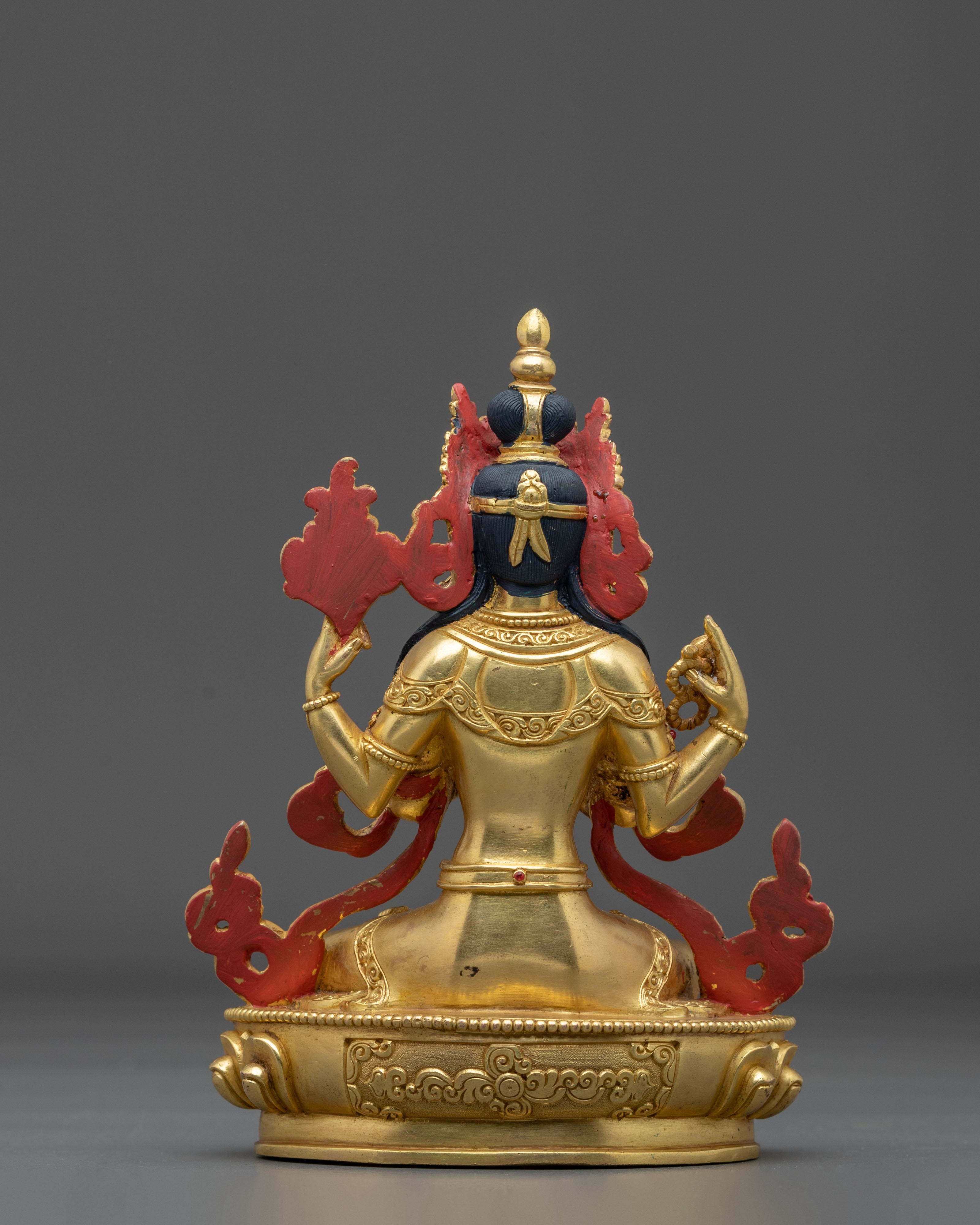 Chenrezig Lord of Compassion Sculpture – 24K Gold Gilded