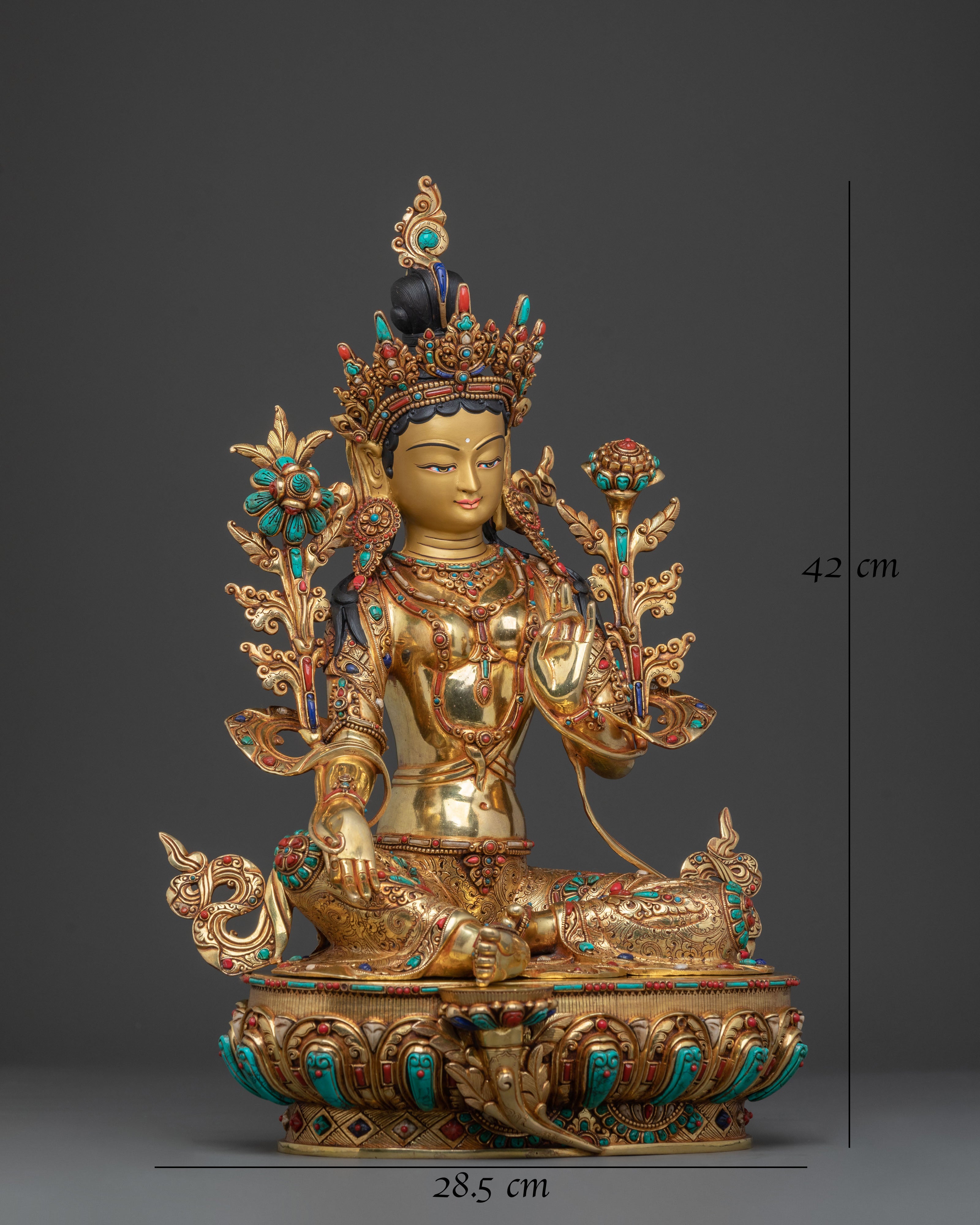 Goddess Green Tara Statue | Meditation Altar Decor