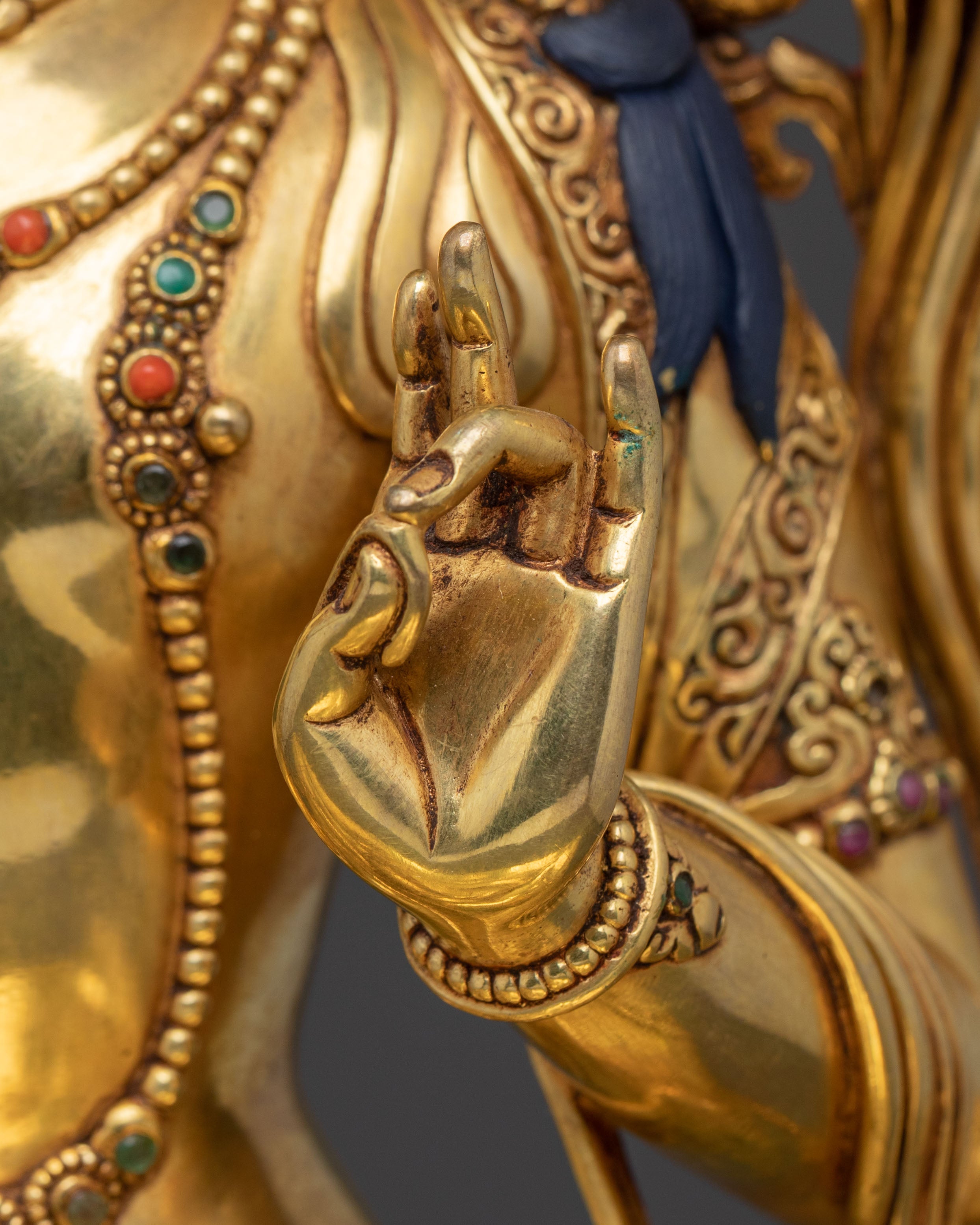 Manjushri Divine Statue | 24K Gold Gilded Figure