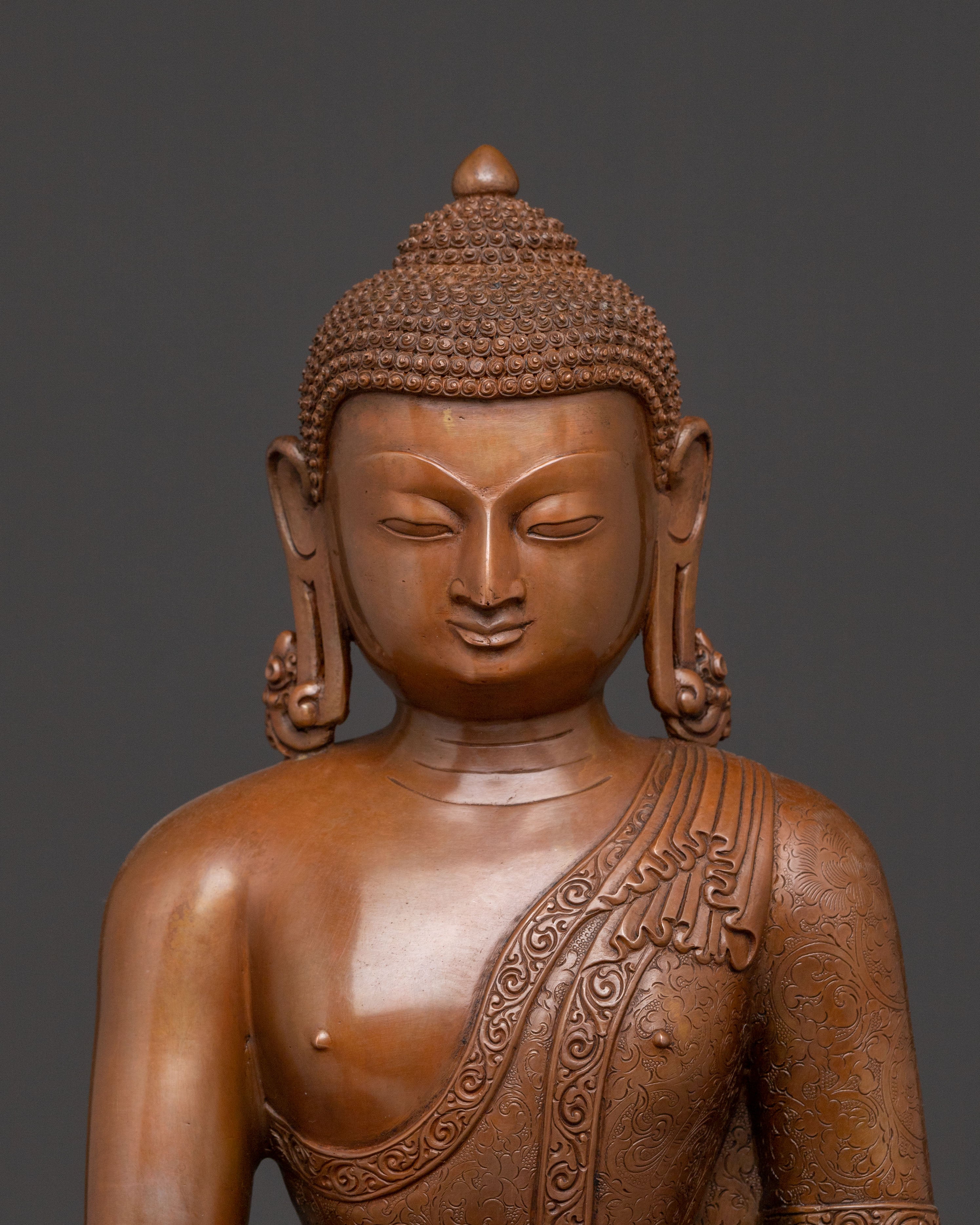 Shakyamuni Buddha Sculpture on Throne for Altar
