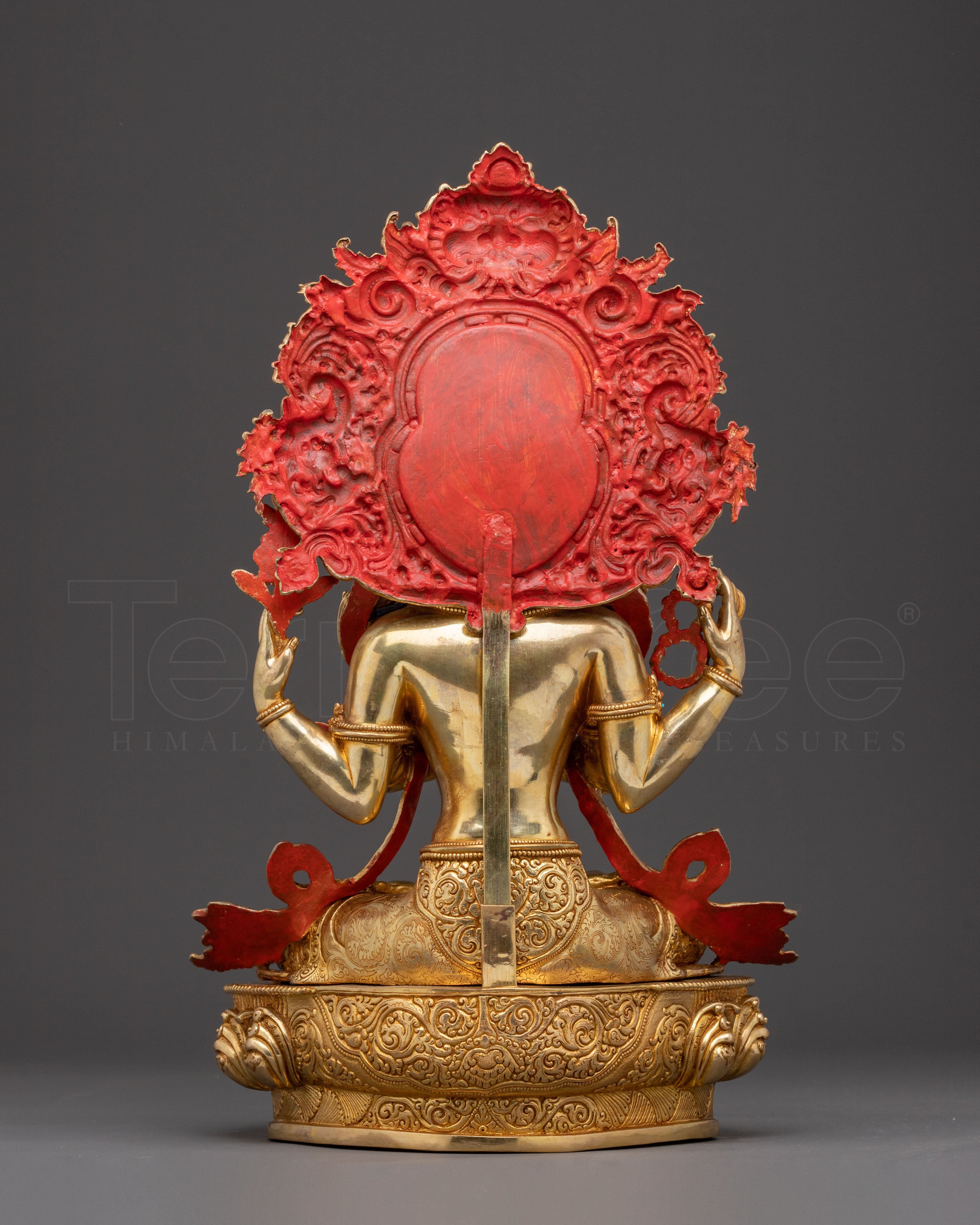 Merciful Chenrezig Bodhisattva Statue - 24K Gold Gilded