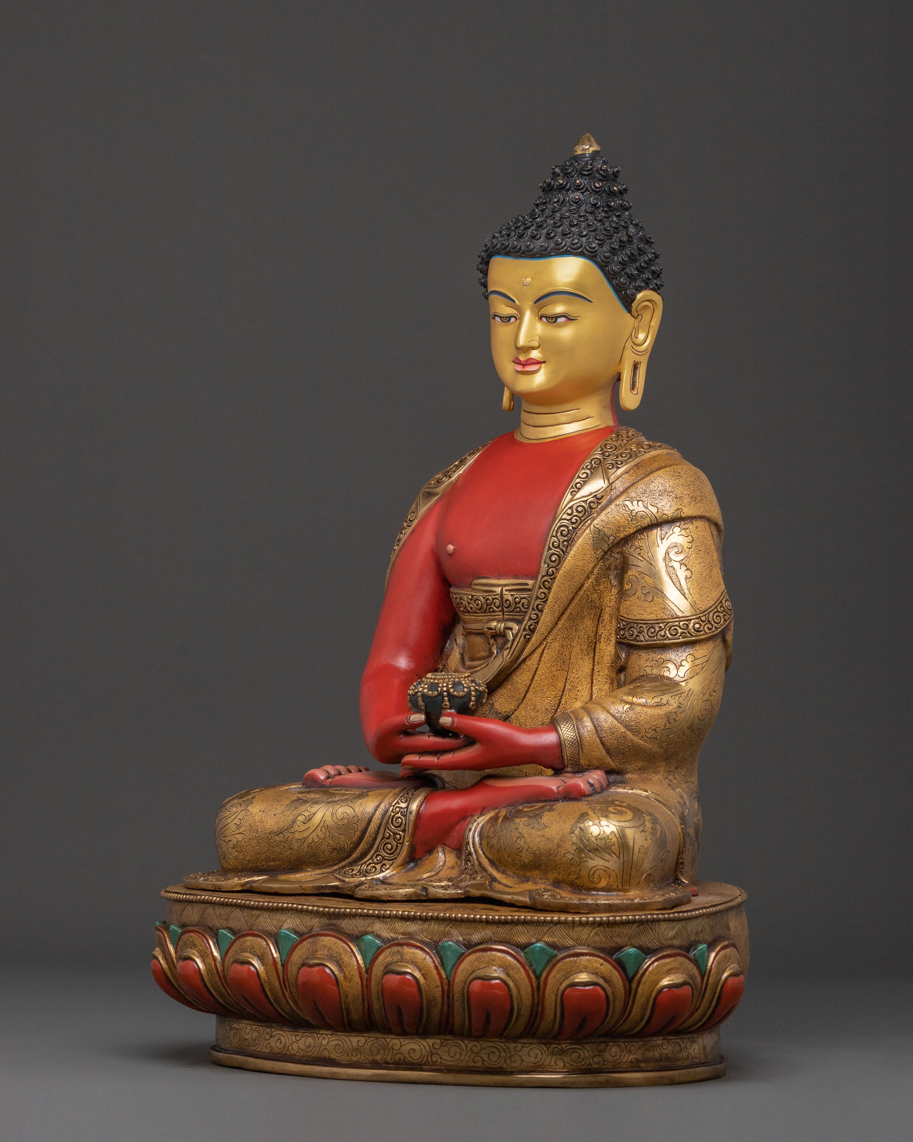 Amitabha Buddha 24K Gold Gilded Spiritual Statue