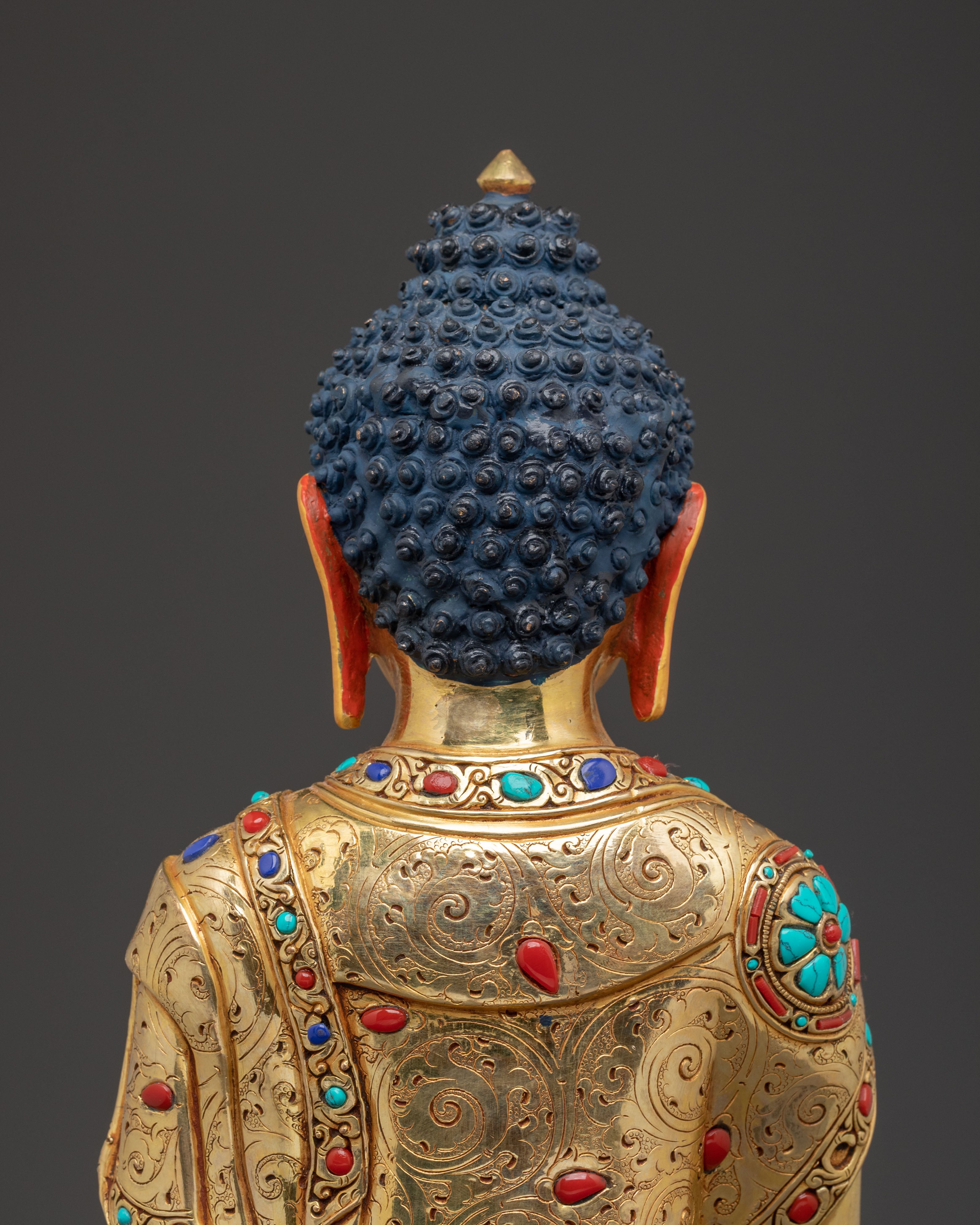 Shakyamuni BuddhaStatue with Handcarved Gemstones