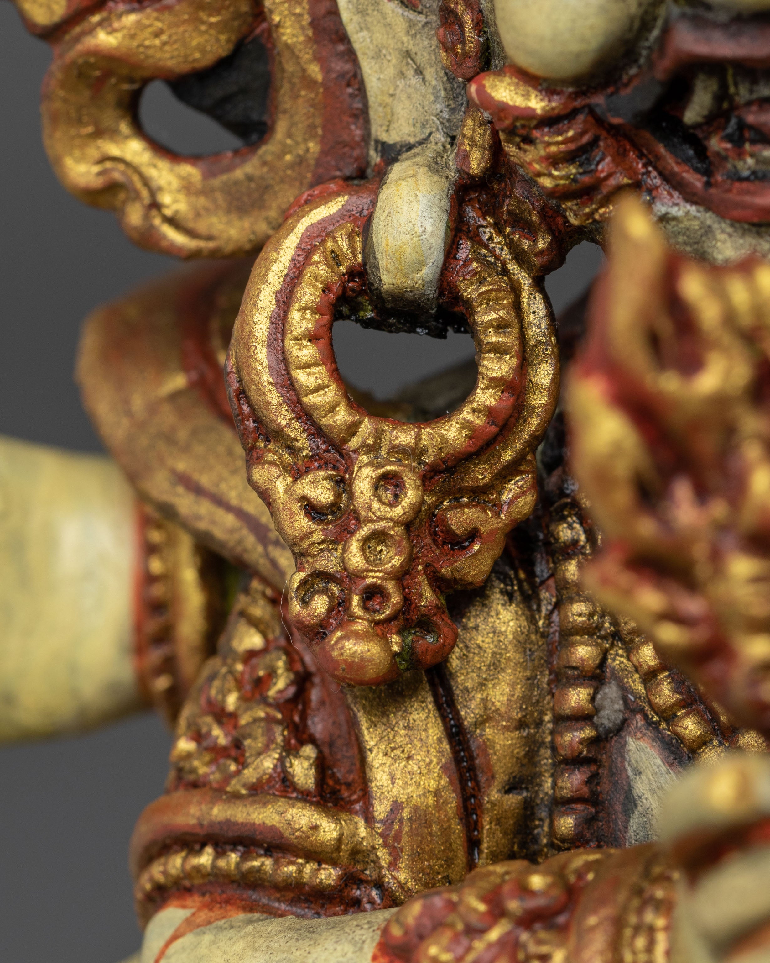 White Mahakala Statue | Fierce Buddhist Protector