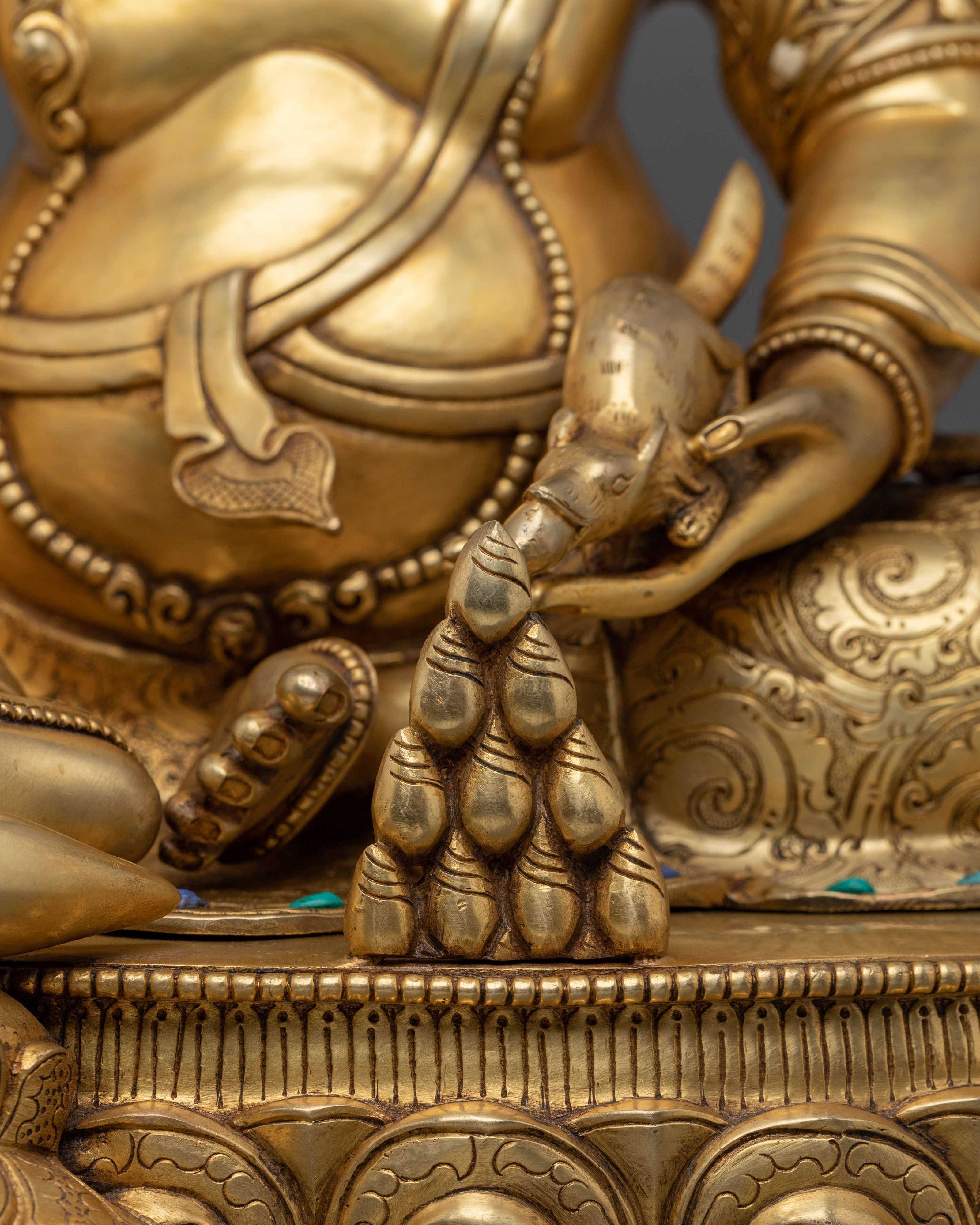 Dzambhala Sculpture |  24K Gold Gilded Wealth Deity