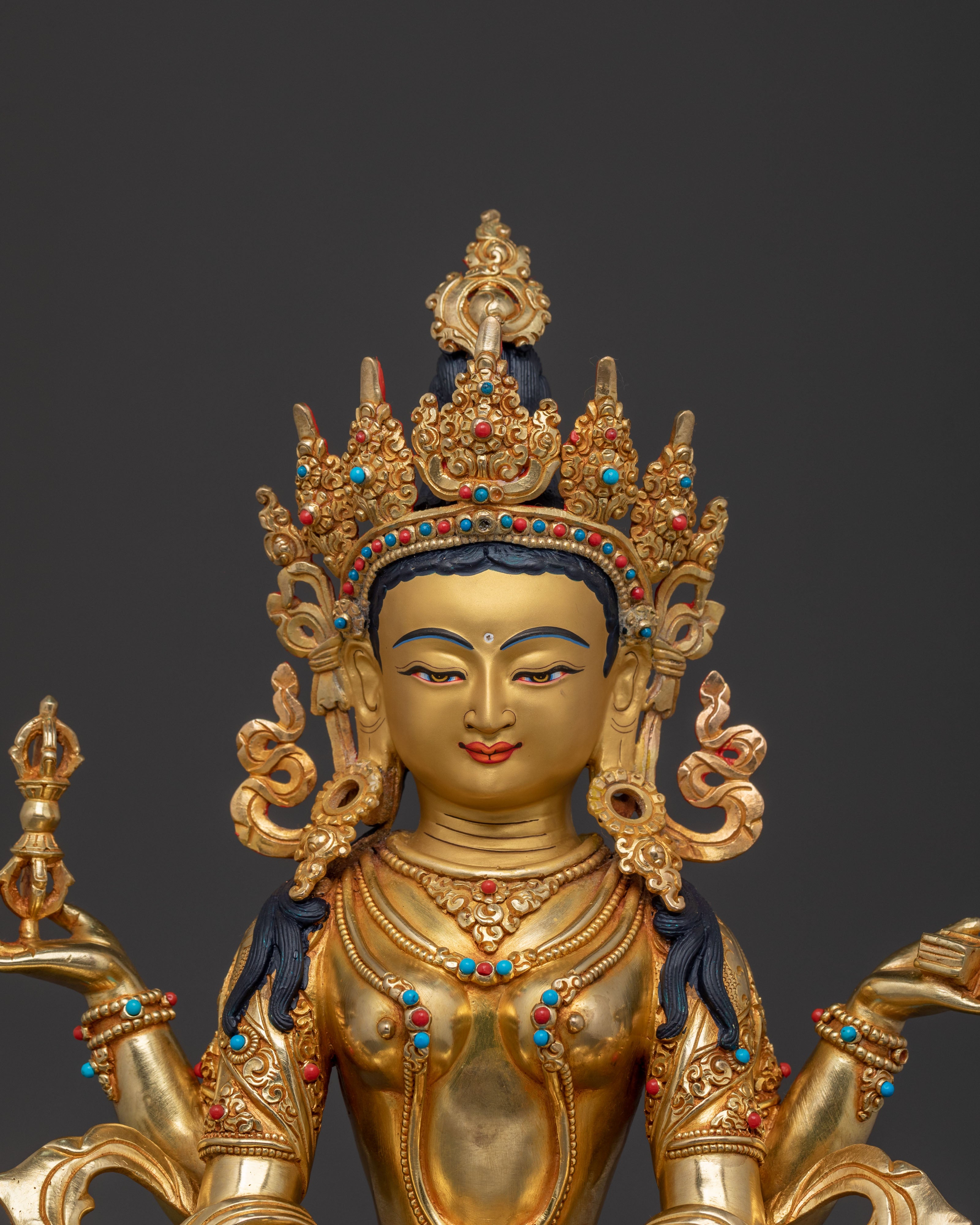 Prajnaparamita Spiritual Statue | 24K Gold Gilded Icon