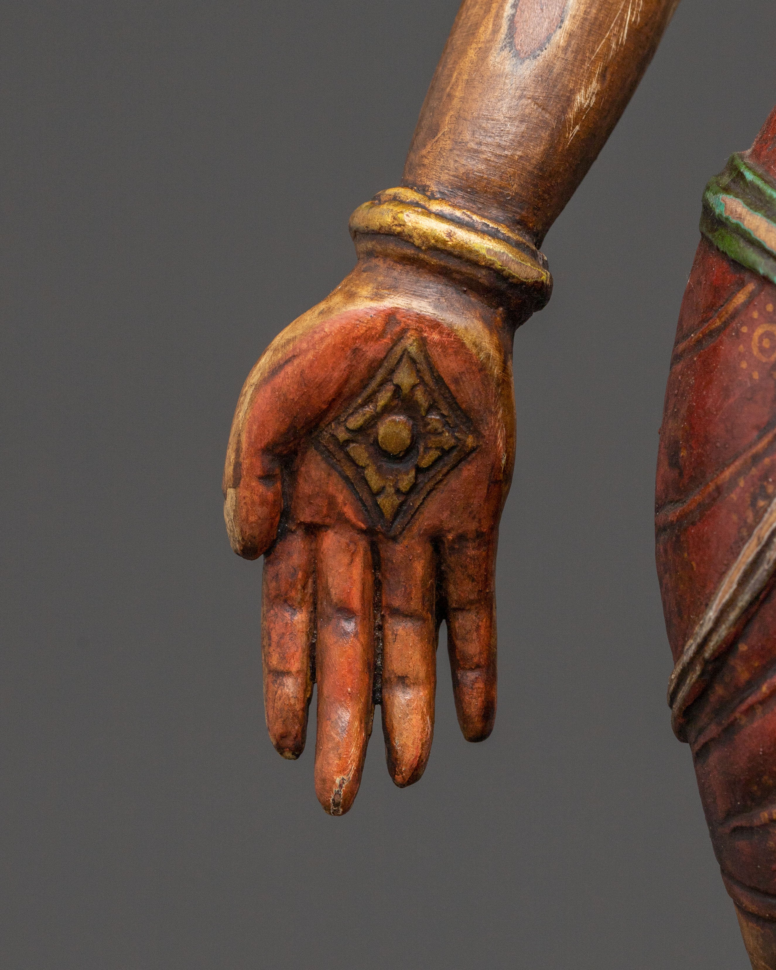 Lokeshwor Tibetan Sacred Statue: Antique Gold and Gemstone Artistry