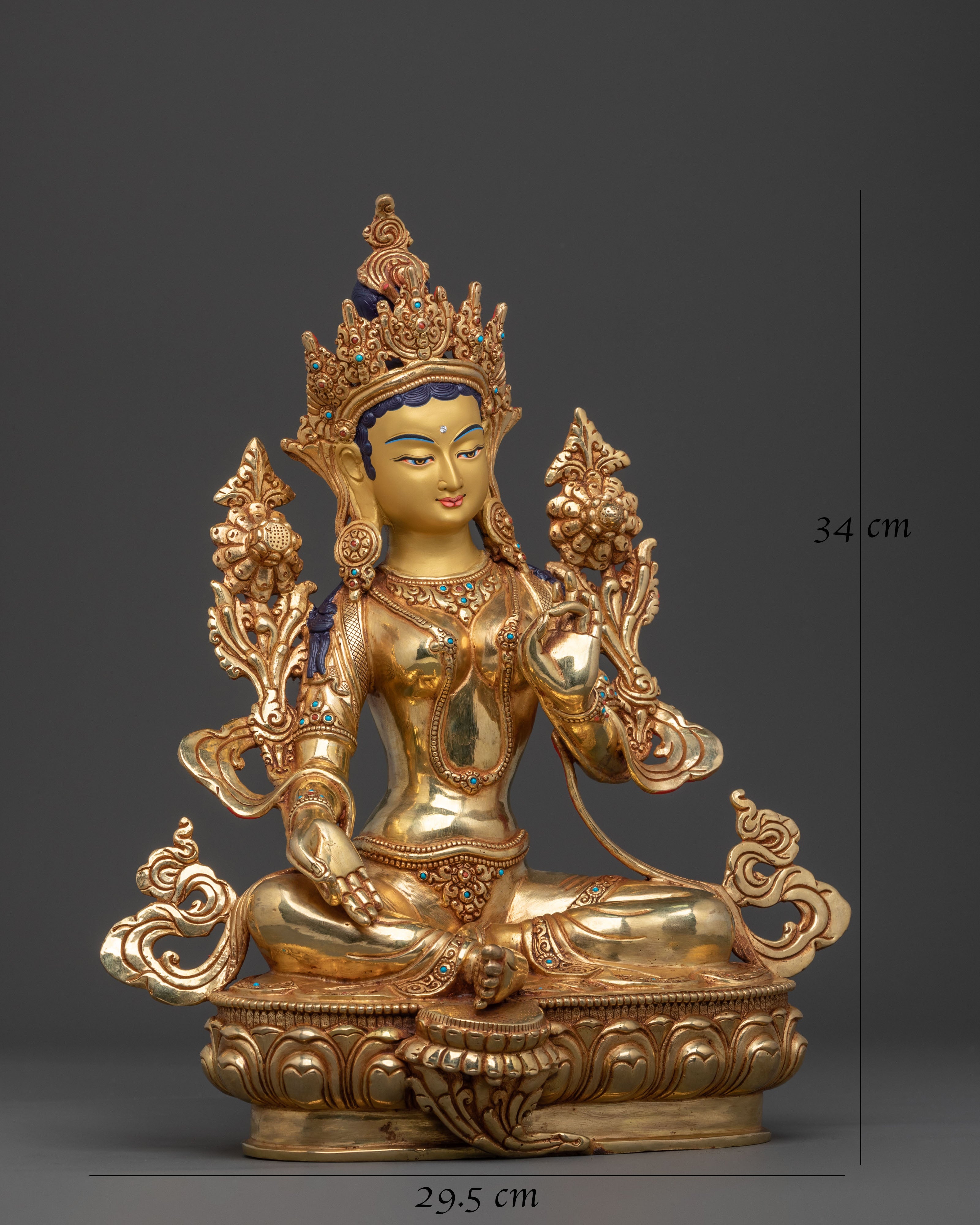 Green Tara Copper Statue | Goddess of Protection