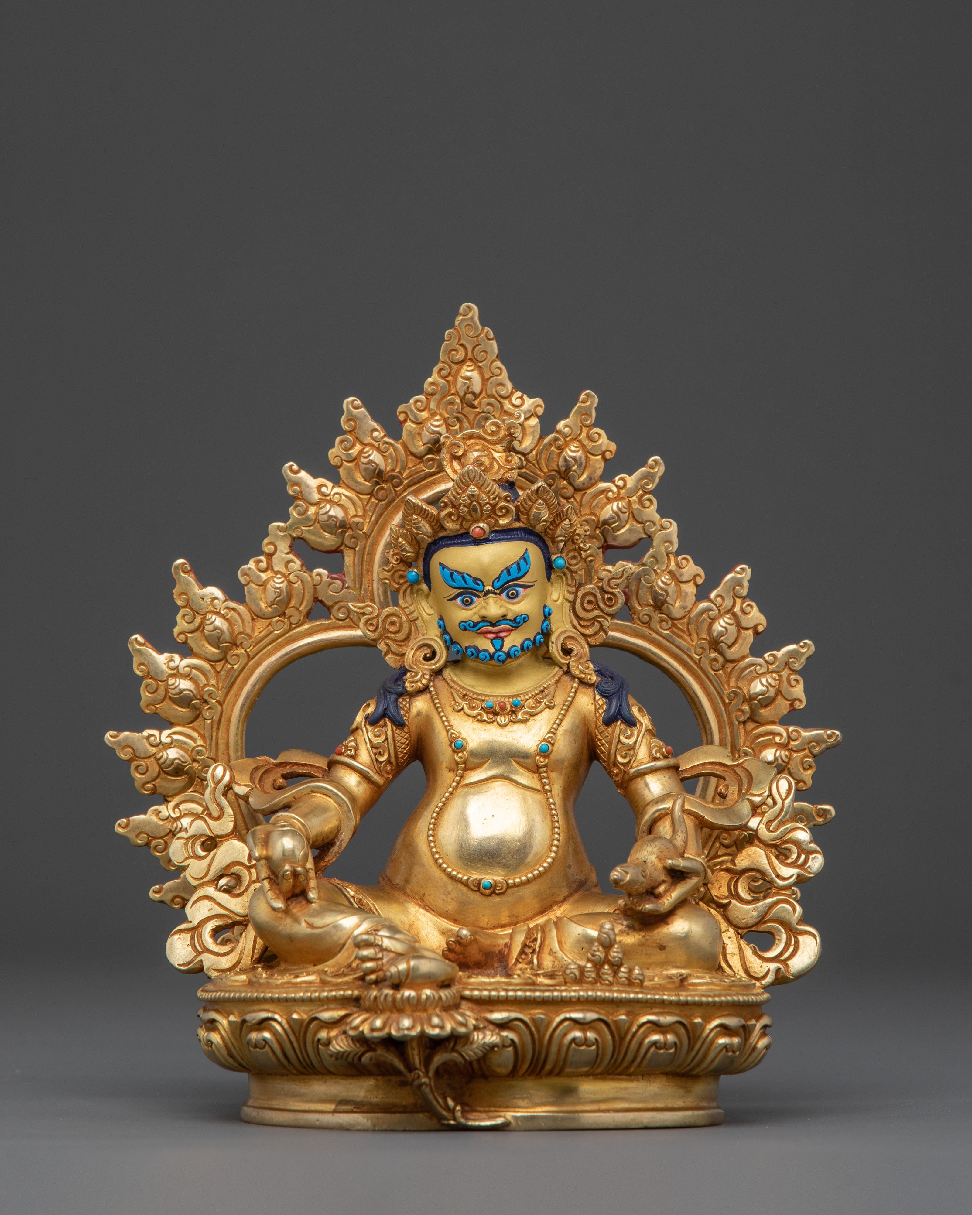 Guardians of Wealth and Prosperity Dzambhala | 24K Gold Gilded Sculpture