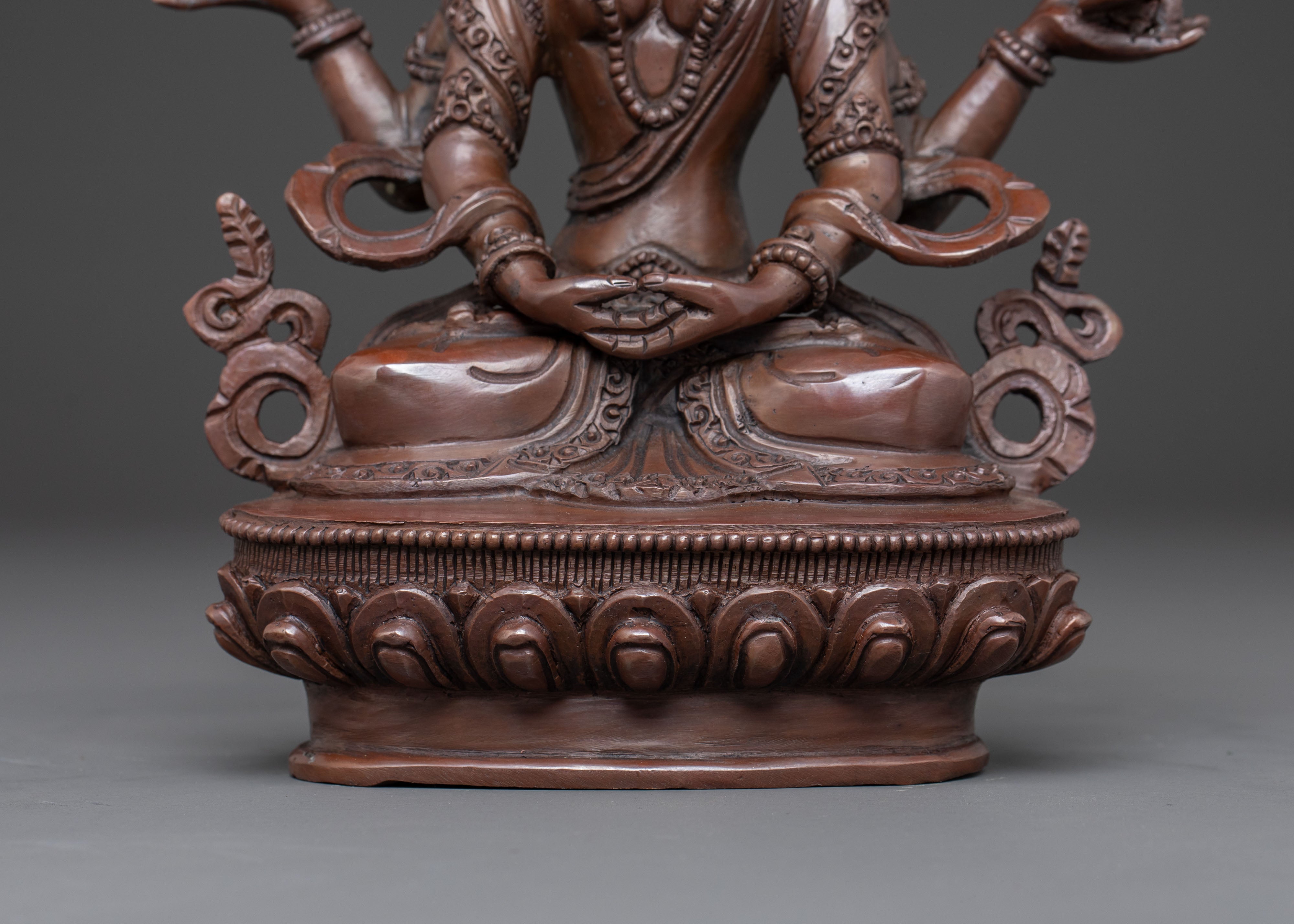 Handmade Prajnaparamita Oxidized Statue | Embodiment of Transcendental Wisdom