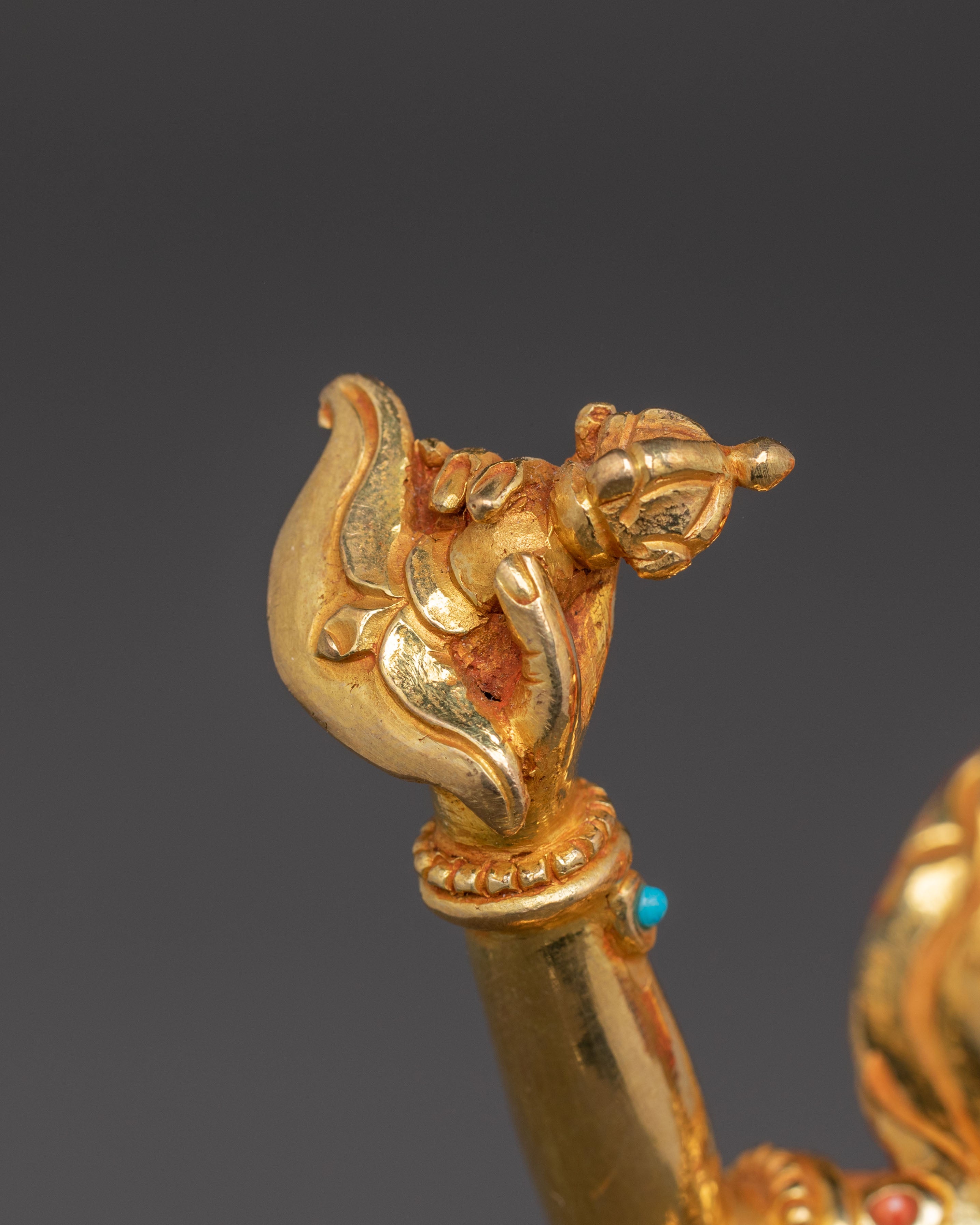 Shimha Mukha Protection Statue | Handcrafted 24K Gold Gilded Artwork