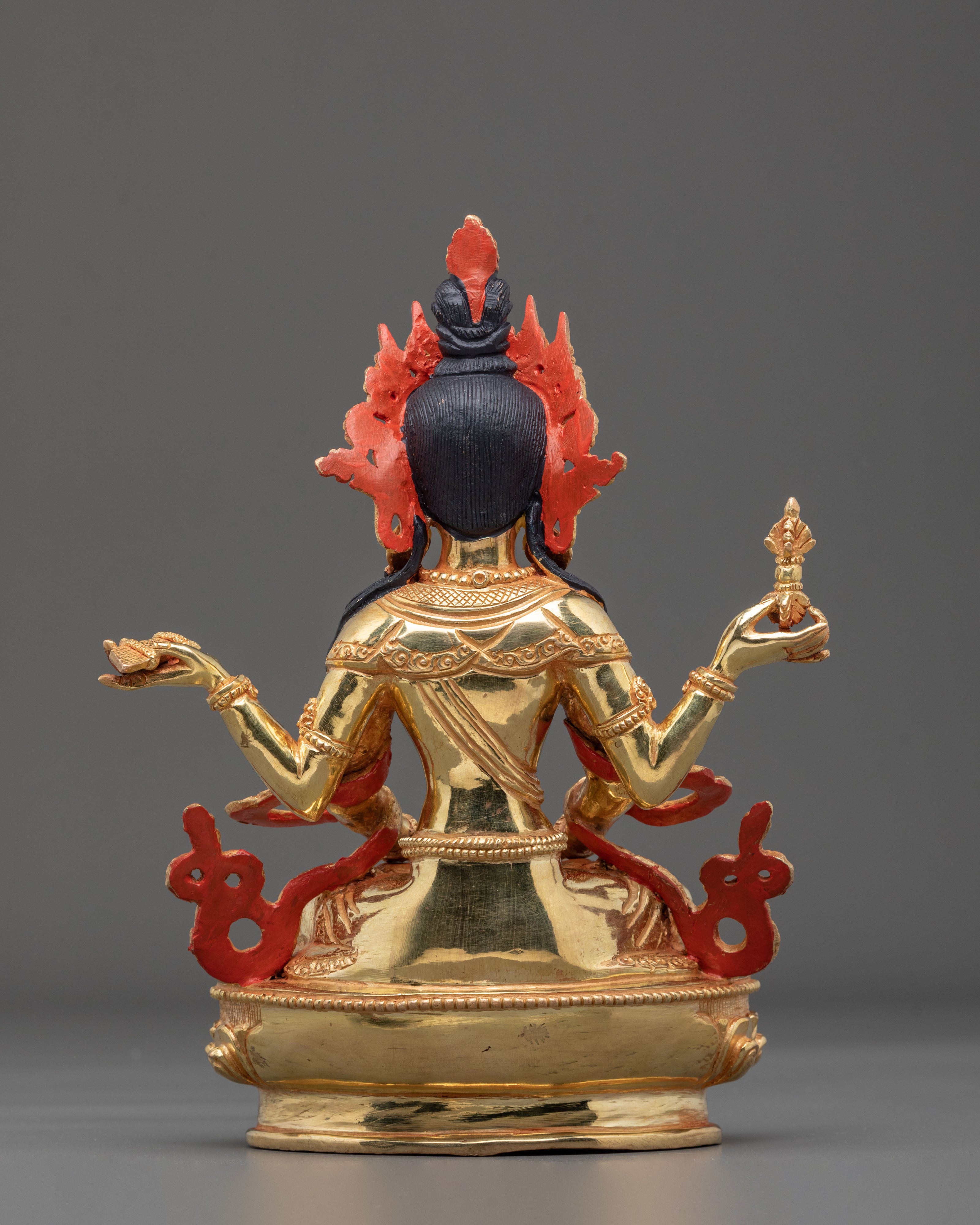Handmade Prajnaparamita Statue | 24K Gold Gilded Goddess Figurine
