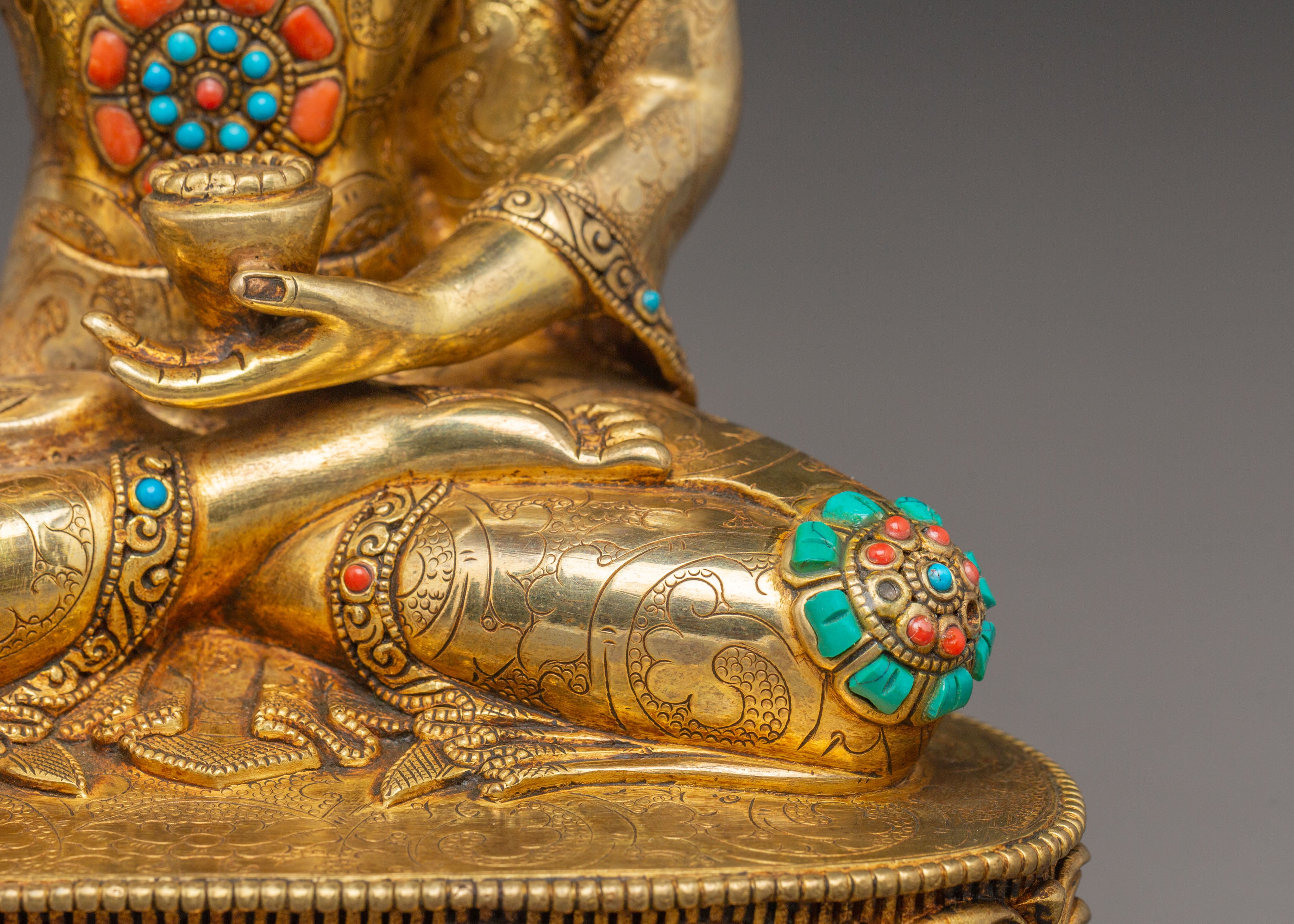 Handmade Golden Historical Shakyamuni Buddha Statue