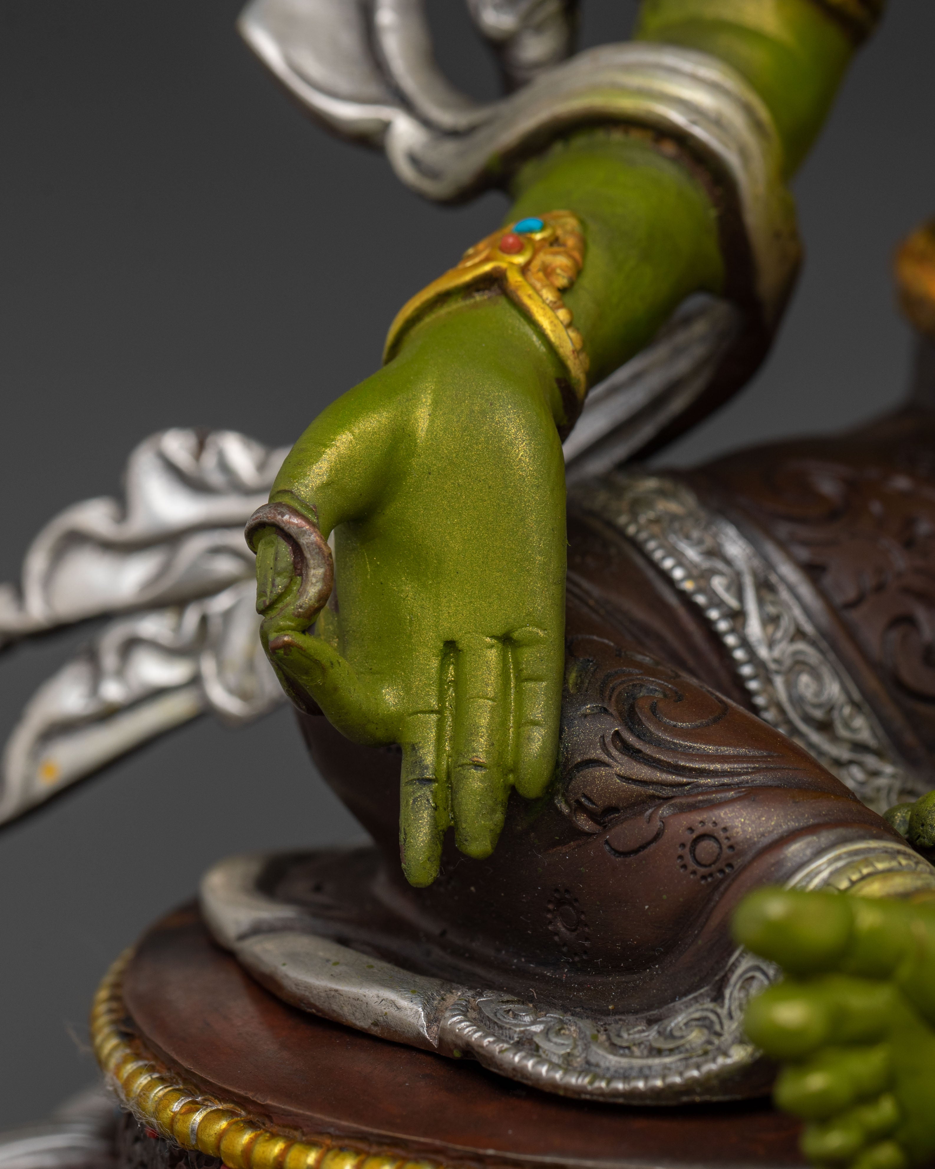 Green Tara Sculpture: Goddess of Compassion, Healing & Protection