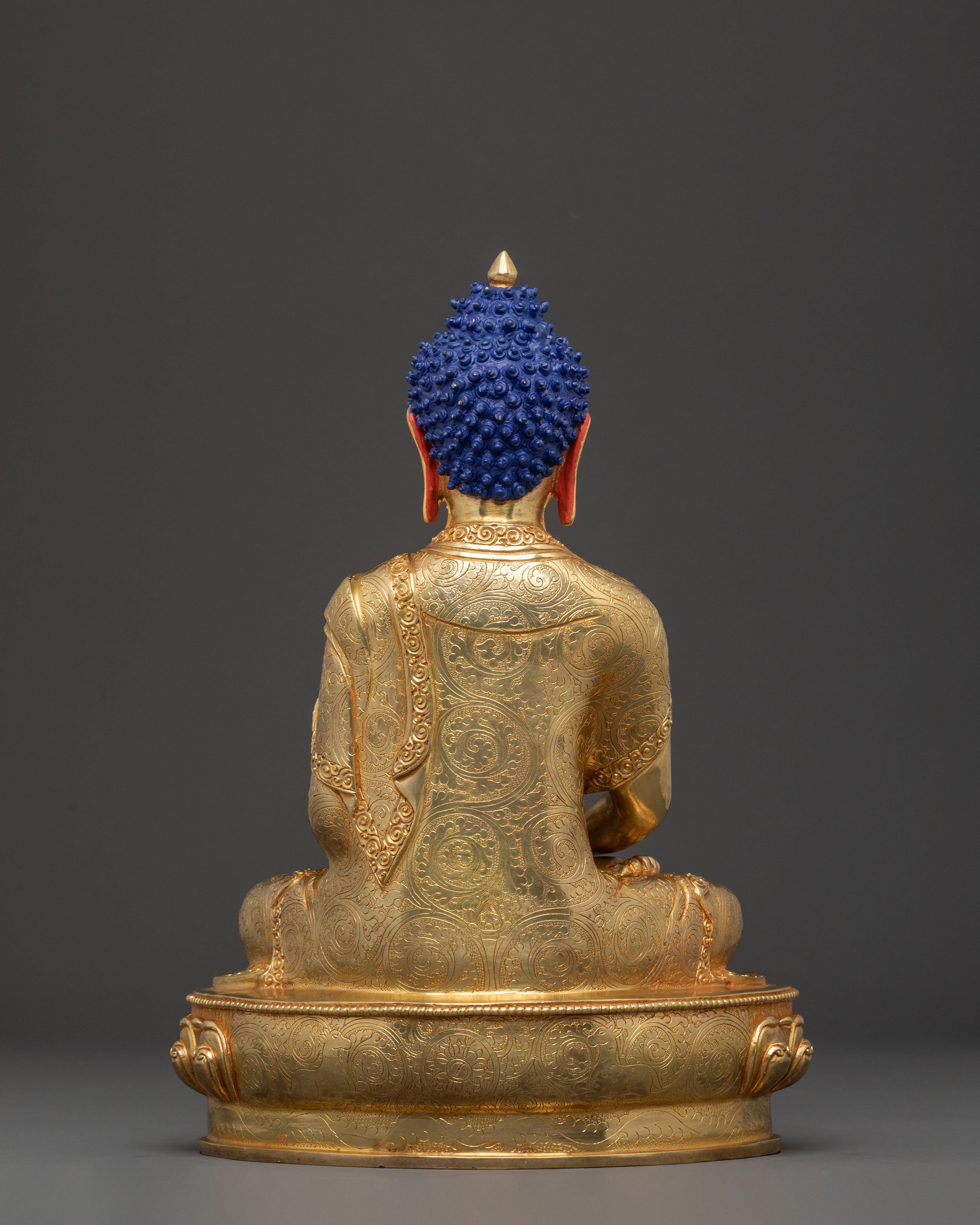 24k Gold Gilded Amitabha Buddha Spiritual Statue – Exquisite Copper Art