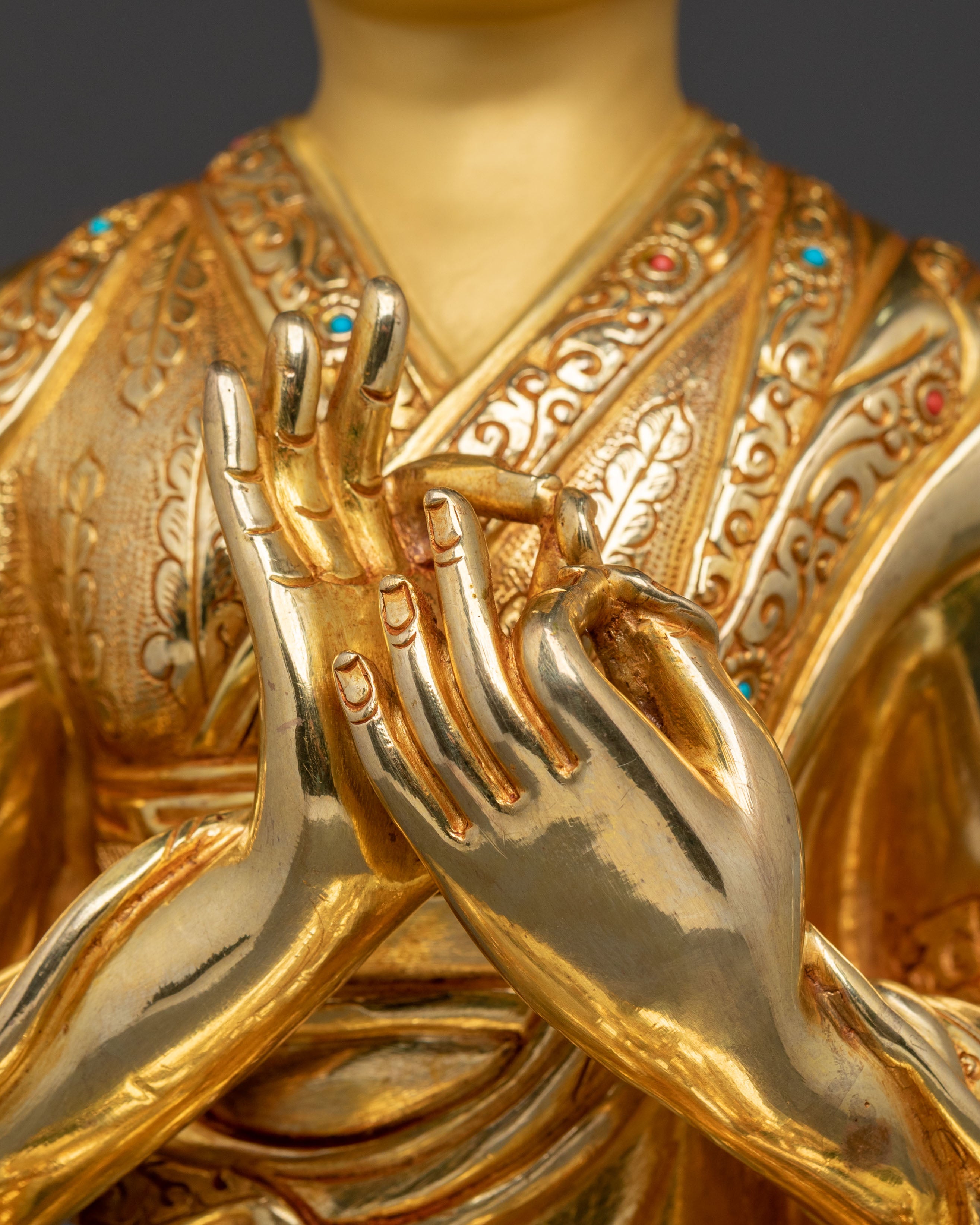 Tsongkhapa Traditional Statue with Disciples | Symbol of Wisdom