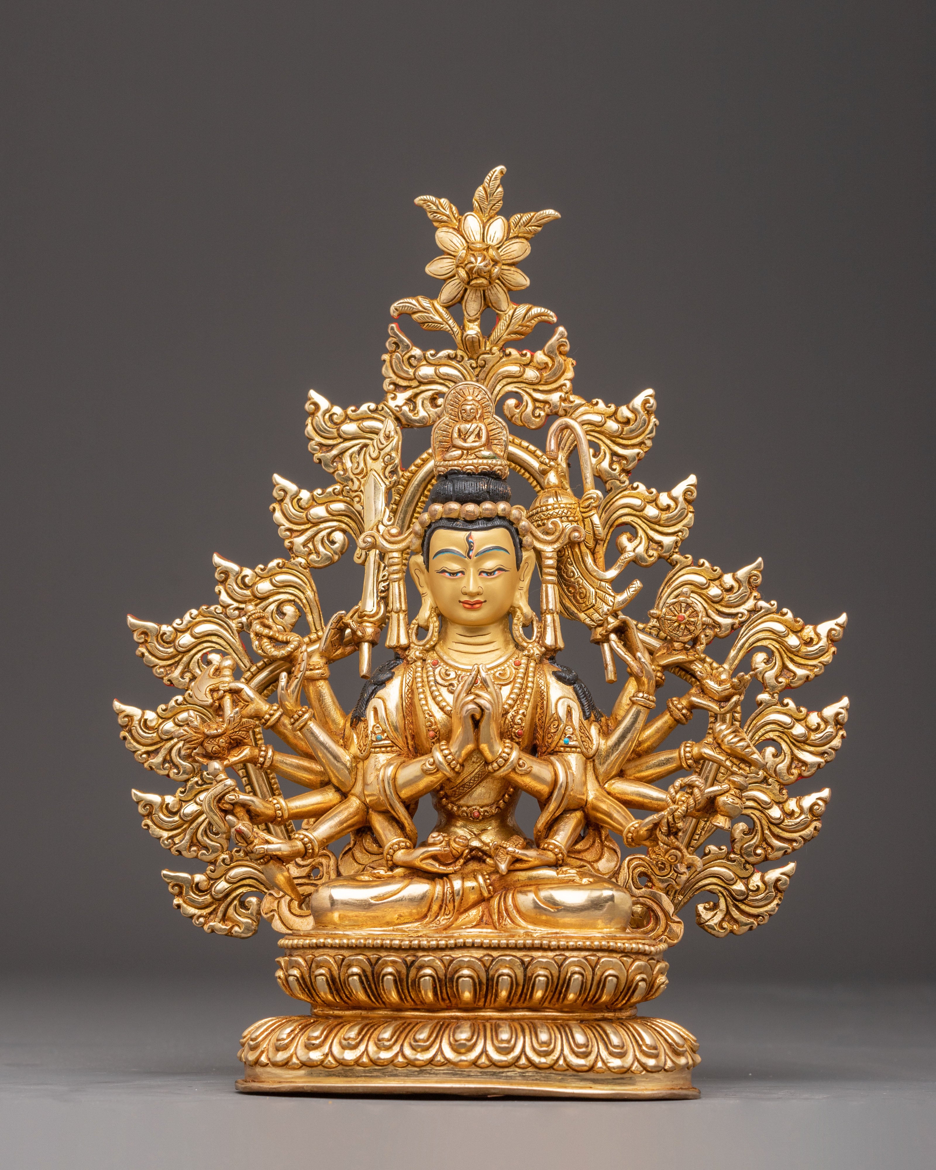 Handmade Golden Statue Of Chundi Bodhisattva