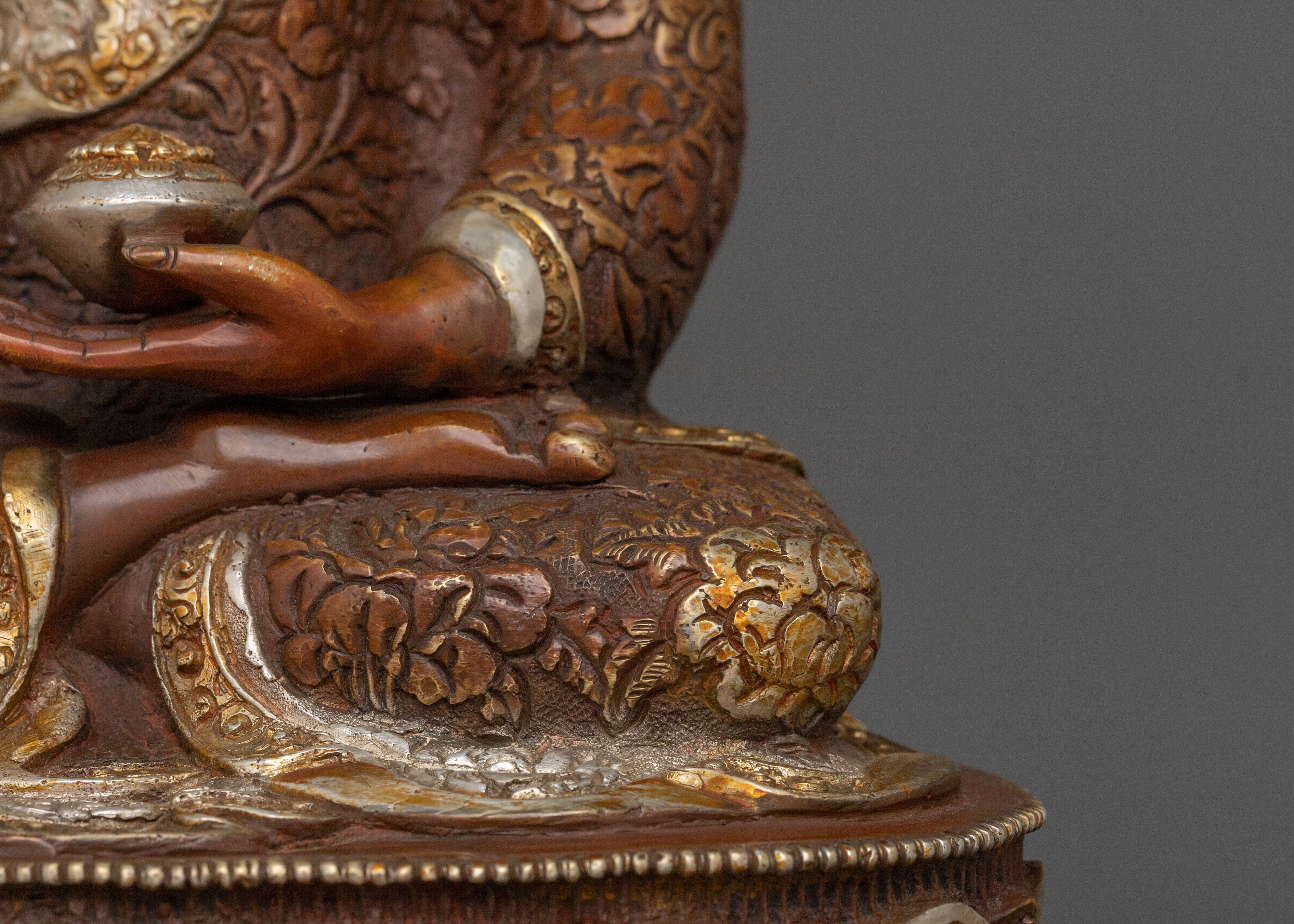 Shakyamuni Buddha Himalayan Statue on Throne