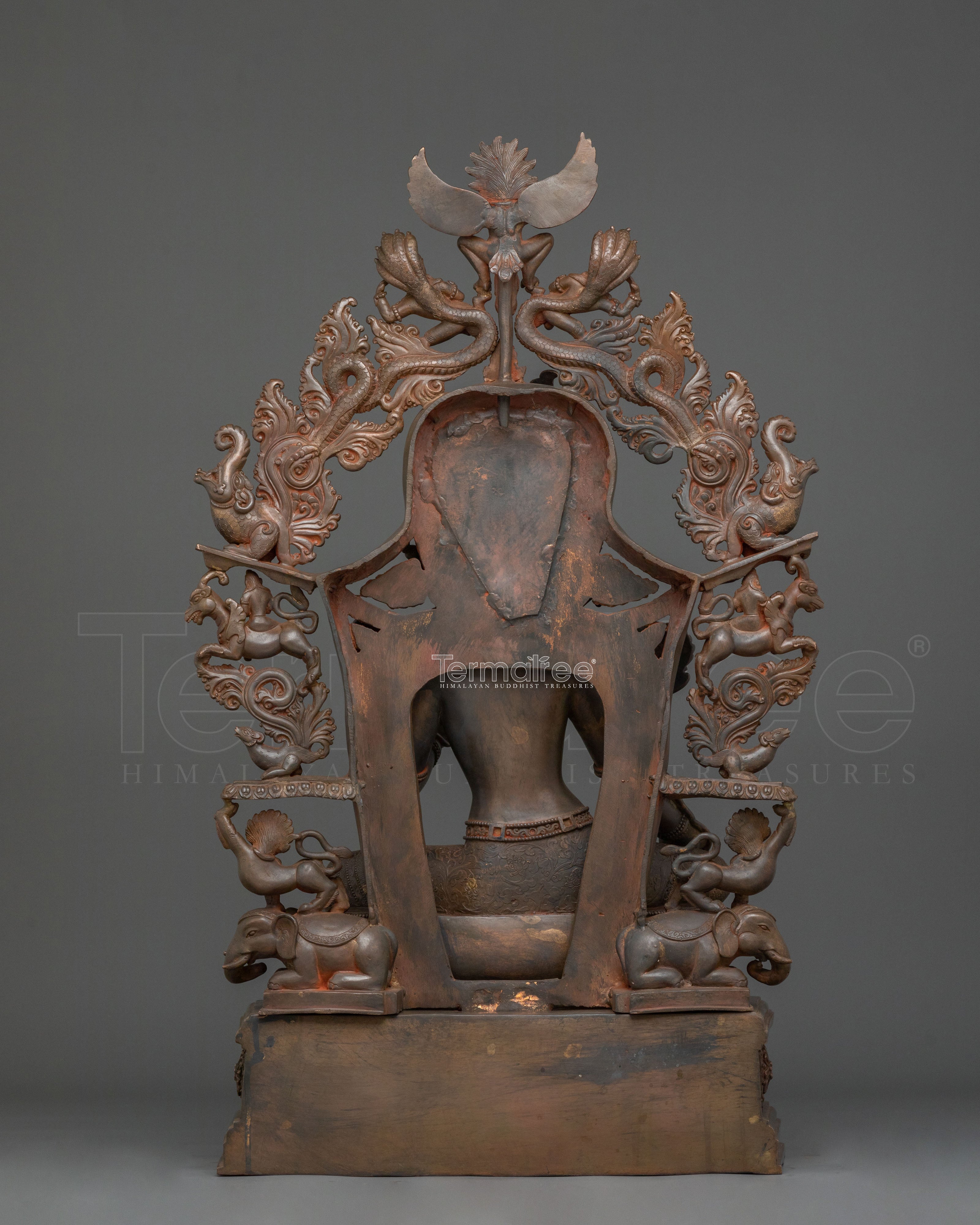 Green Tara Statue On Throne | Goddess of Protection