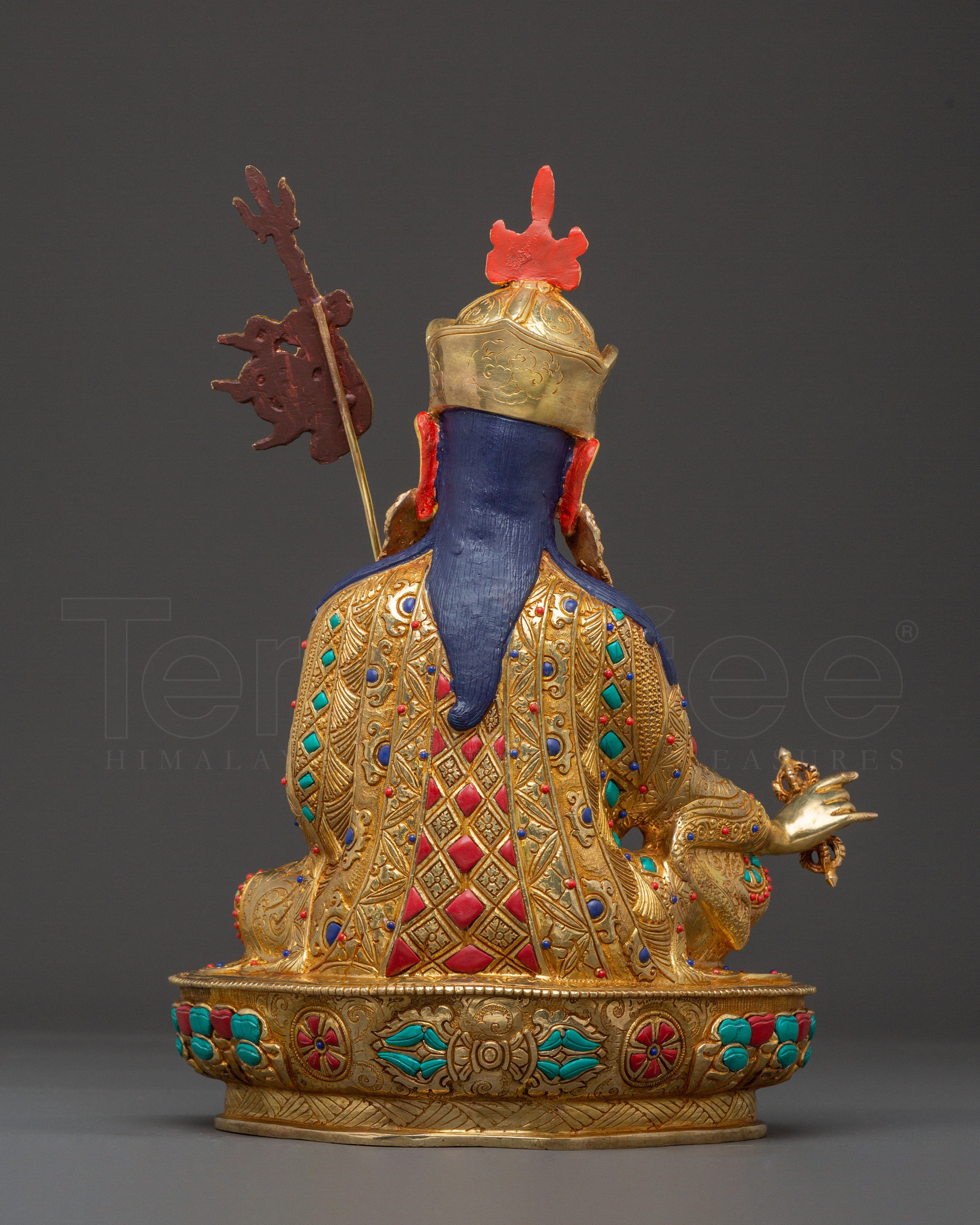 Padmasambhava Enlightened Guide Statue - Hand-Gilded Copper Statue