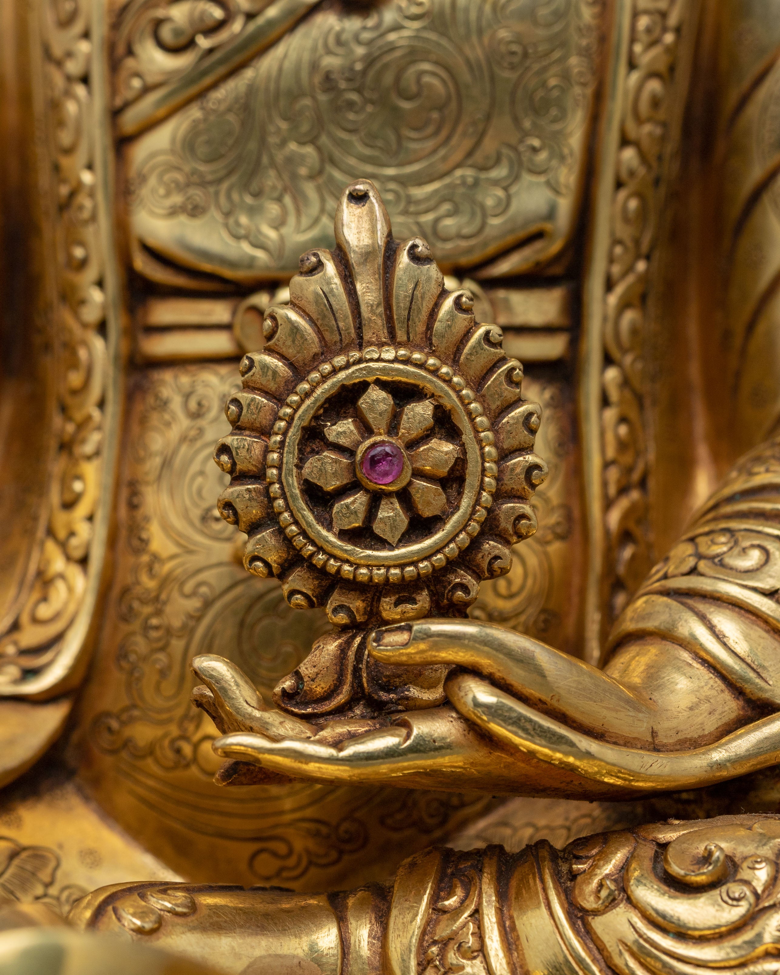 Trisong Detsen: Royal 24K Gold Gilded Statue
