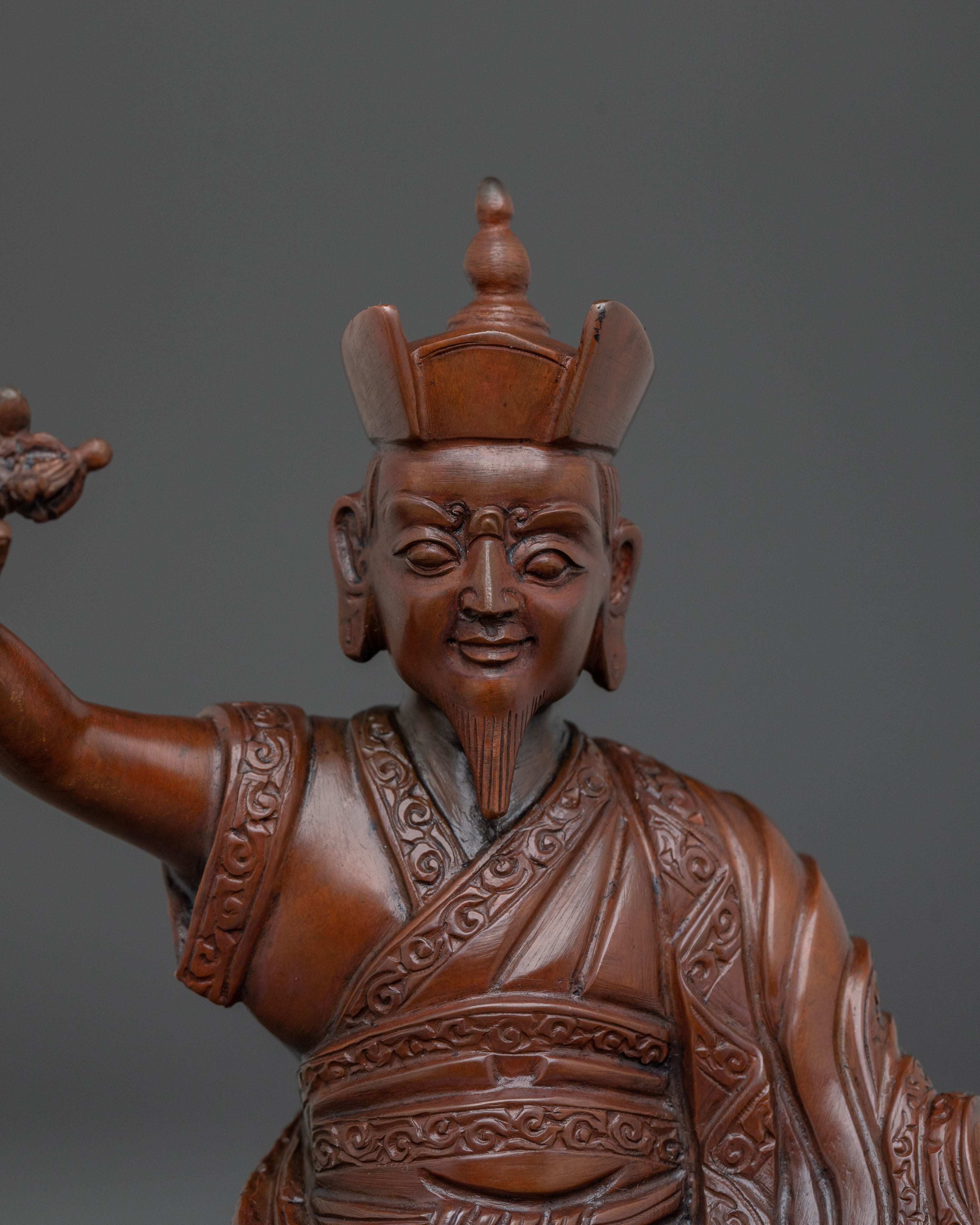 Karmapa Oxidized Copper Statue | Buddhist Altar Decor